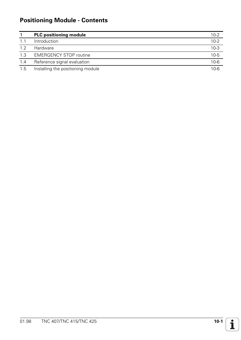Positioning module, Positioning module - contents | HEIDENHAIN TNC 407 (243 020) Technical Manual User Manual | Page 709 / 752