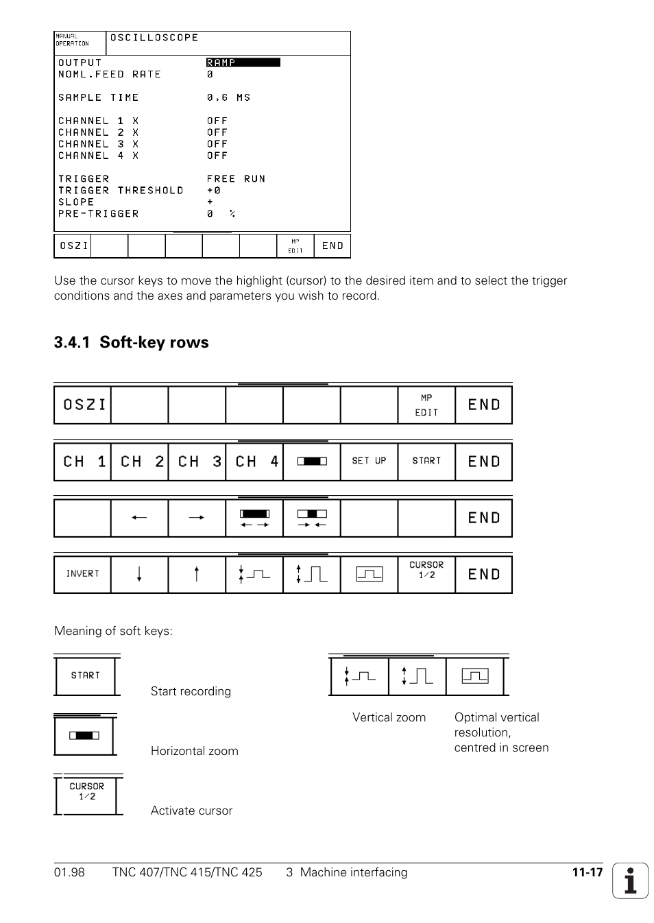 1 soft-key rows | HEIDENHAIN TNC 407 (243 020) Technical Manual User Manual | Page 731 / 752