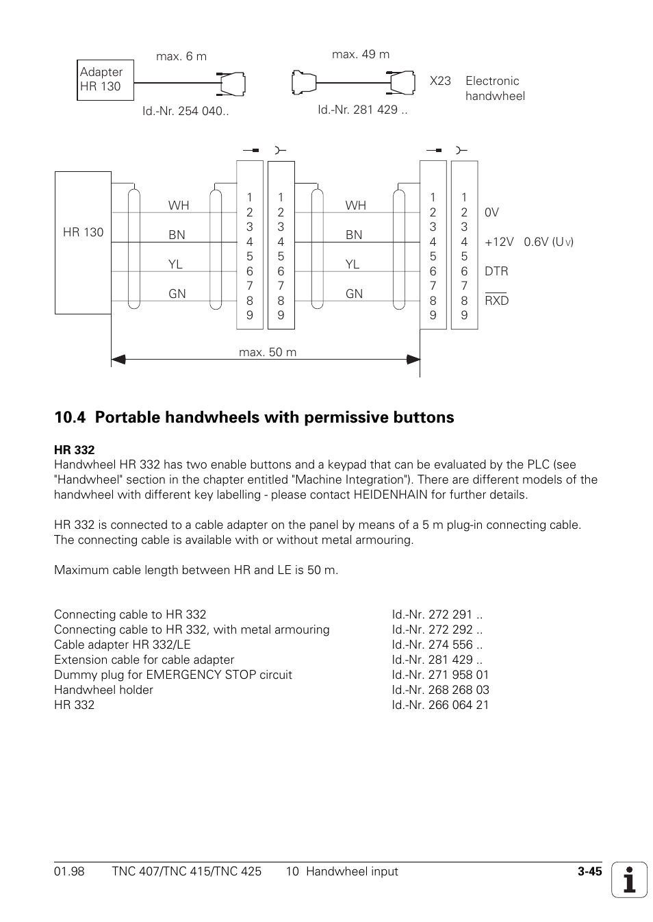 4 portable handwheels with permissive buttons | HEIDENHAIN TNC 407 (243 020) Technical Manual User Manual | Page 75 / 752