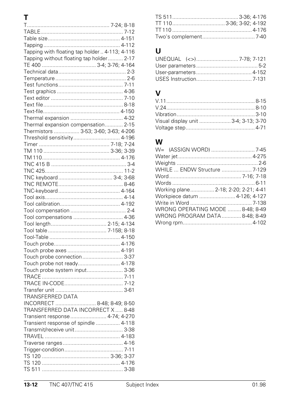 HEIDENHAIN TNC 407 (243 020) Technical Manual User Manual | Page 752 / 752