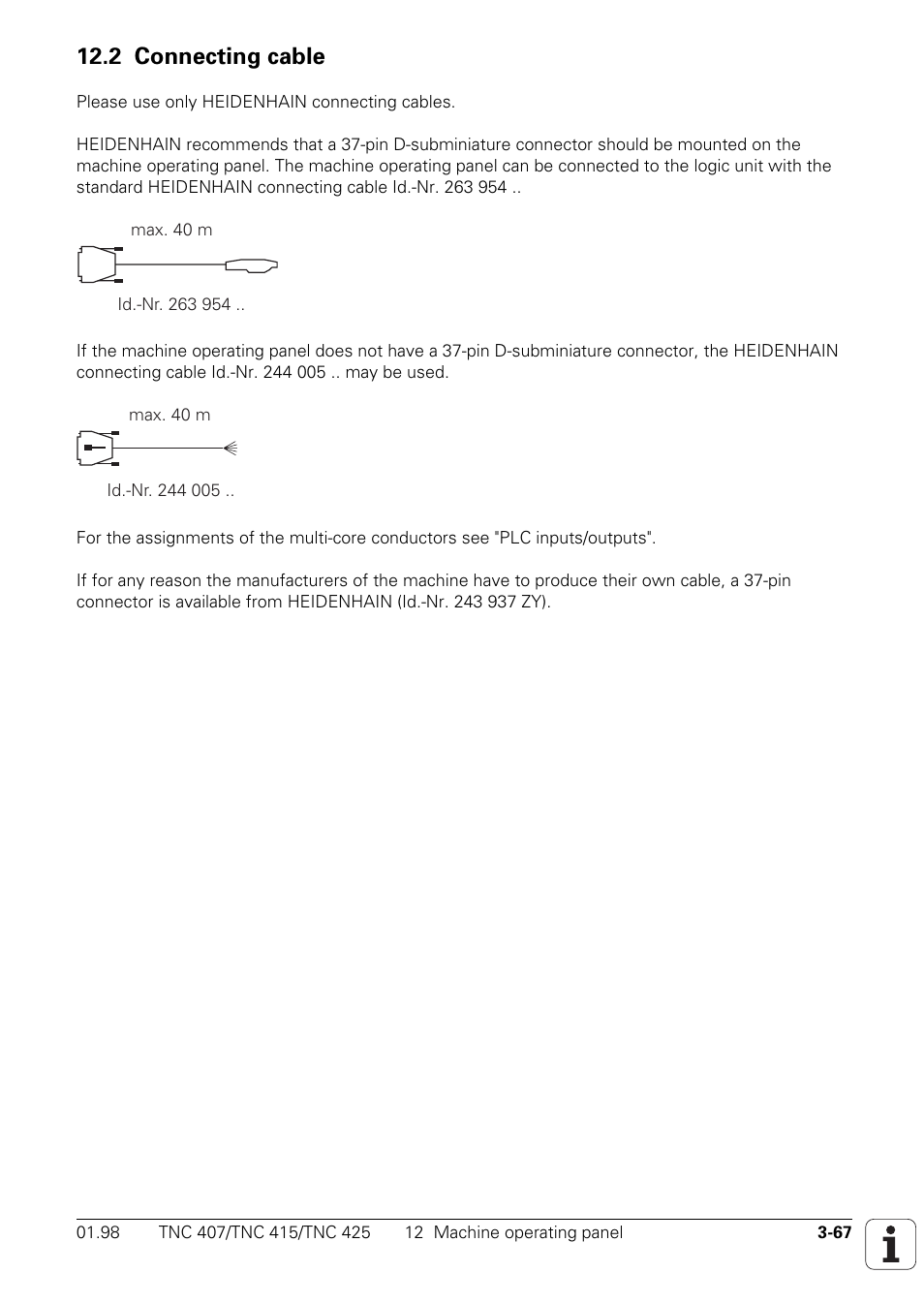 2 connecting cable | HEIDENHAIN TNC 407 (243 020) Technical Manual User Manual | Page 96 / 752