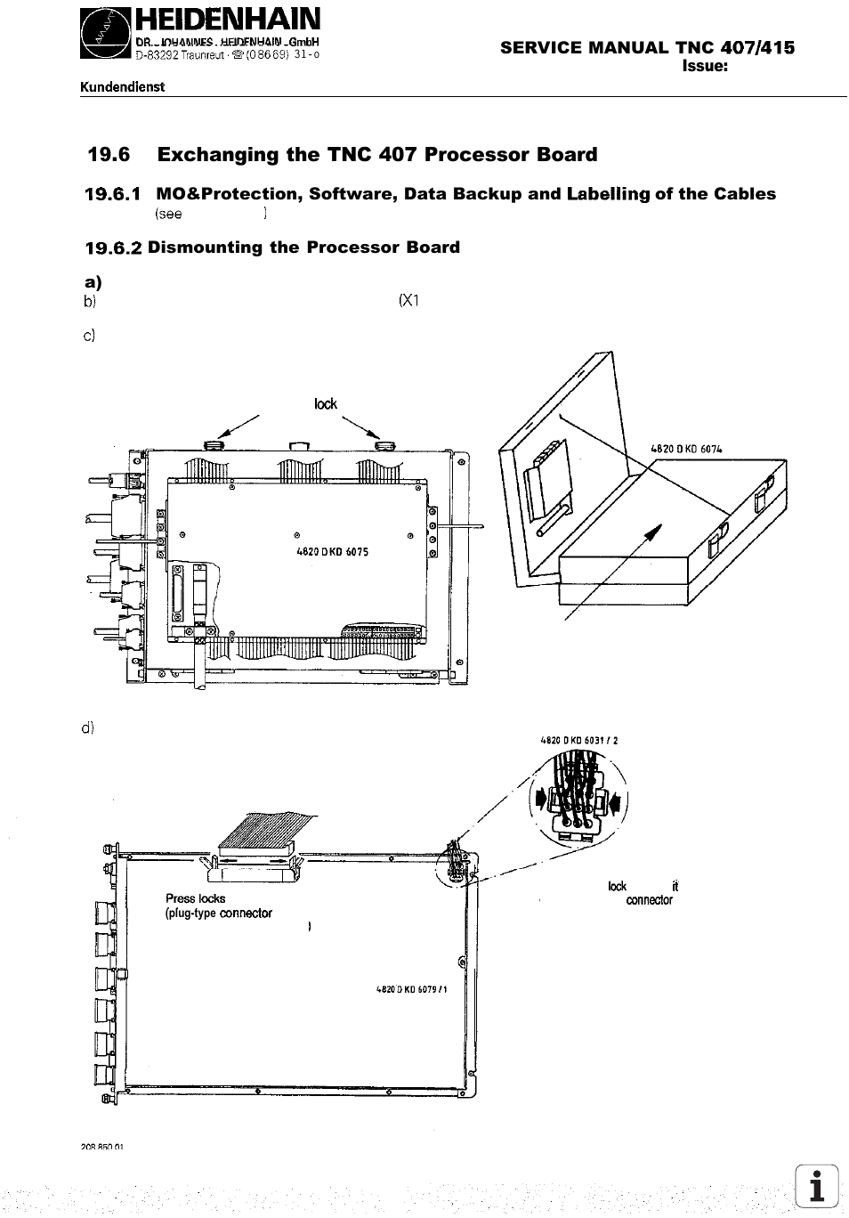 Exchanging the tnc 407 processor board, 6 exchanging the tnc 407 processor board | HEIDENHAIN TNC 407 (243 020) Service Manual User Manual | Page 121 / 195