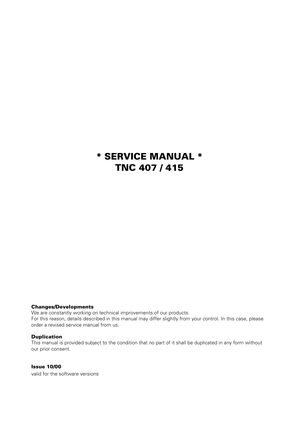 HEIDENHAIN TNC 407 (243 020) Service Manual User Manual | Page 2 / 195