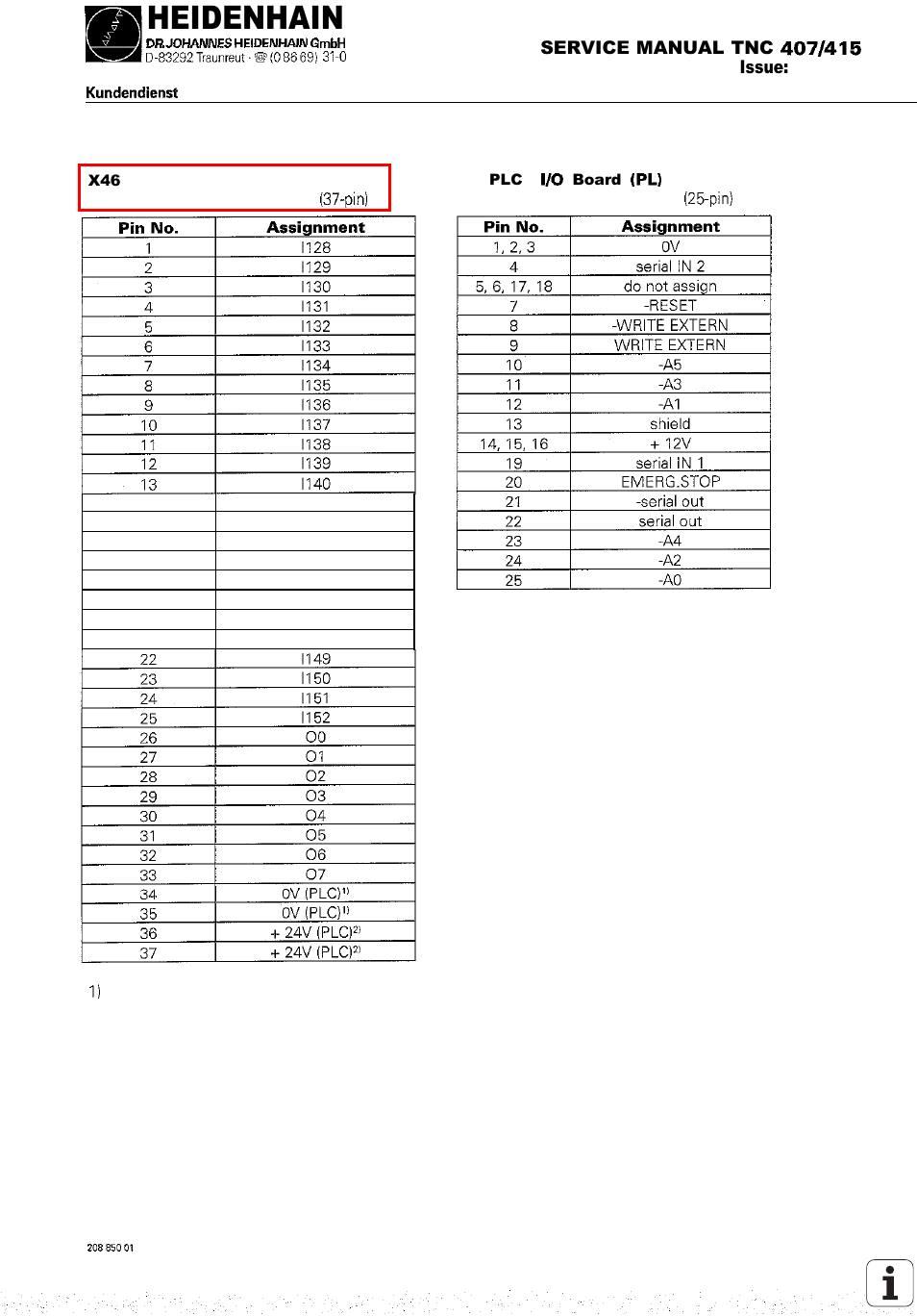 X46 machine operating panel x47, Board, Plc analog board | Heidenhain | HEIDENHAIN TNC 407 (243 020) Service Manual User Manual | Page 26 / 195