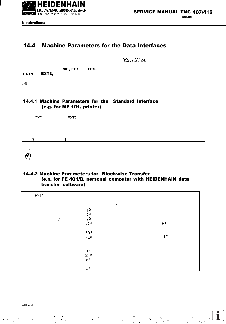 4 machine parameters for the data interfaces, Heidenhain | HEIDENHAIN TNC 407 (243 020) Service Manual User Manual | Page 69 / 195