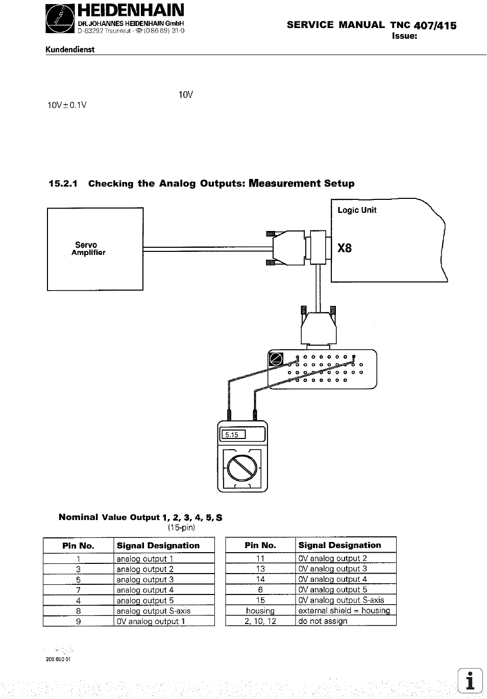 HEIDENHAIN TNC 407 (243 020) Service Manual User Manual | Page 91 / 195