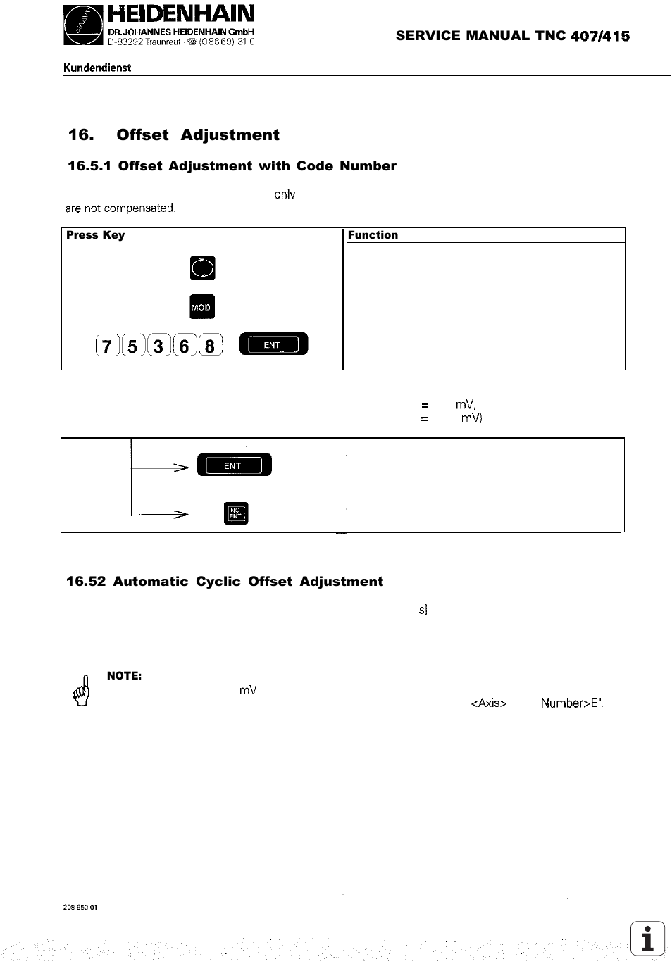 5 offset adjustment, See section 16.5) | HEIDENHAIN TNC 407 (243 020) Service Manual User Manual | Page 93 / 195