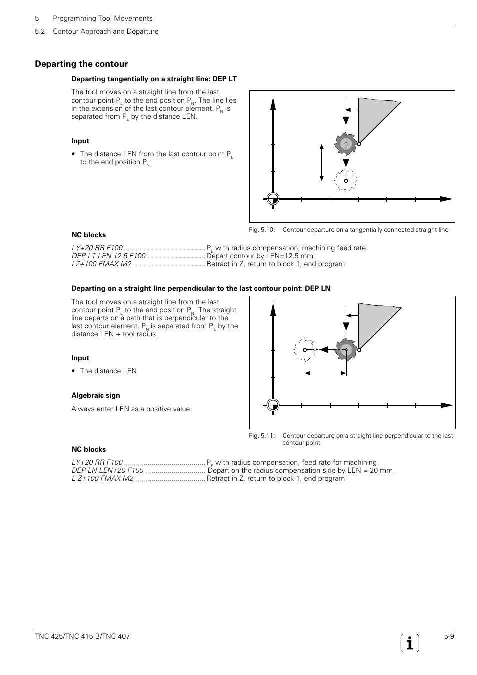 Departing the contour | HEIDENHAIN TNC 407 (280 580) User Manual User Manual | Page 108 / 376