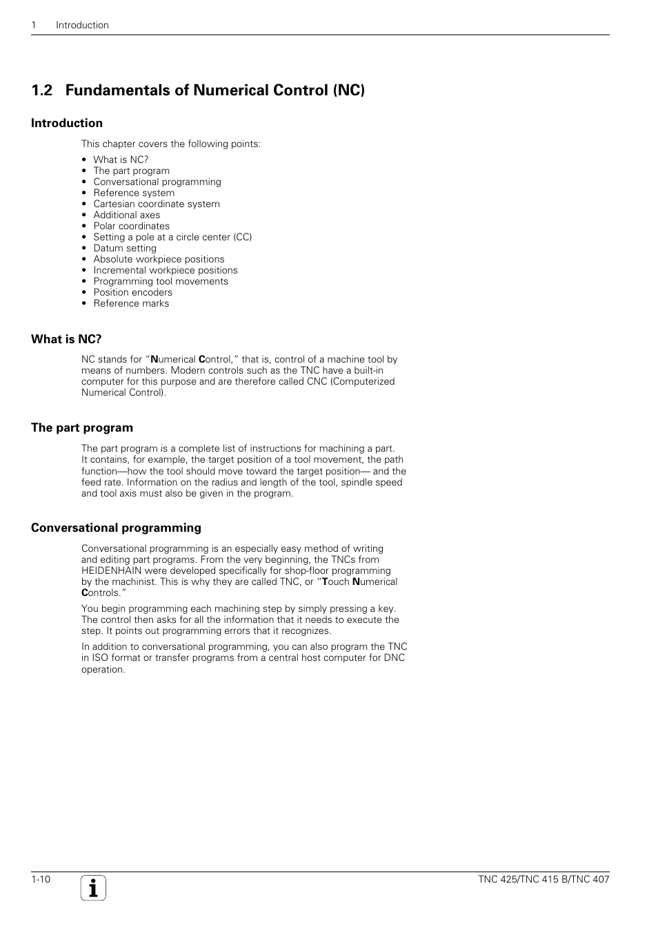 2 fundamentals of numerical control (nc) | HEIDENHAIN TNC 407 (280 580) User Manual User Manual | Page 11 / 376