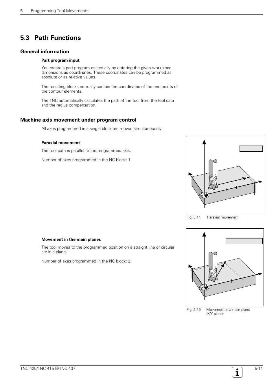 3 path functions, Yx z | HEIDENHAIN TNC 407 (280 580) User Manual User Manual | Page 110 / 376