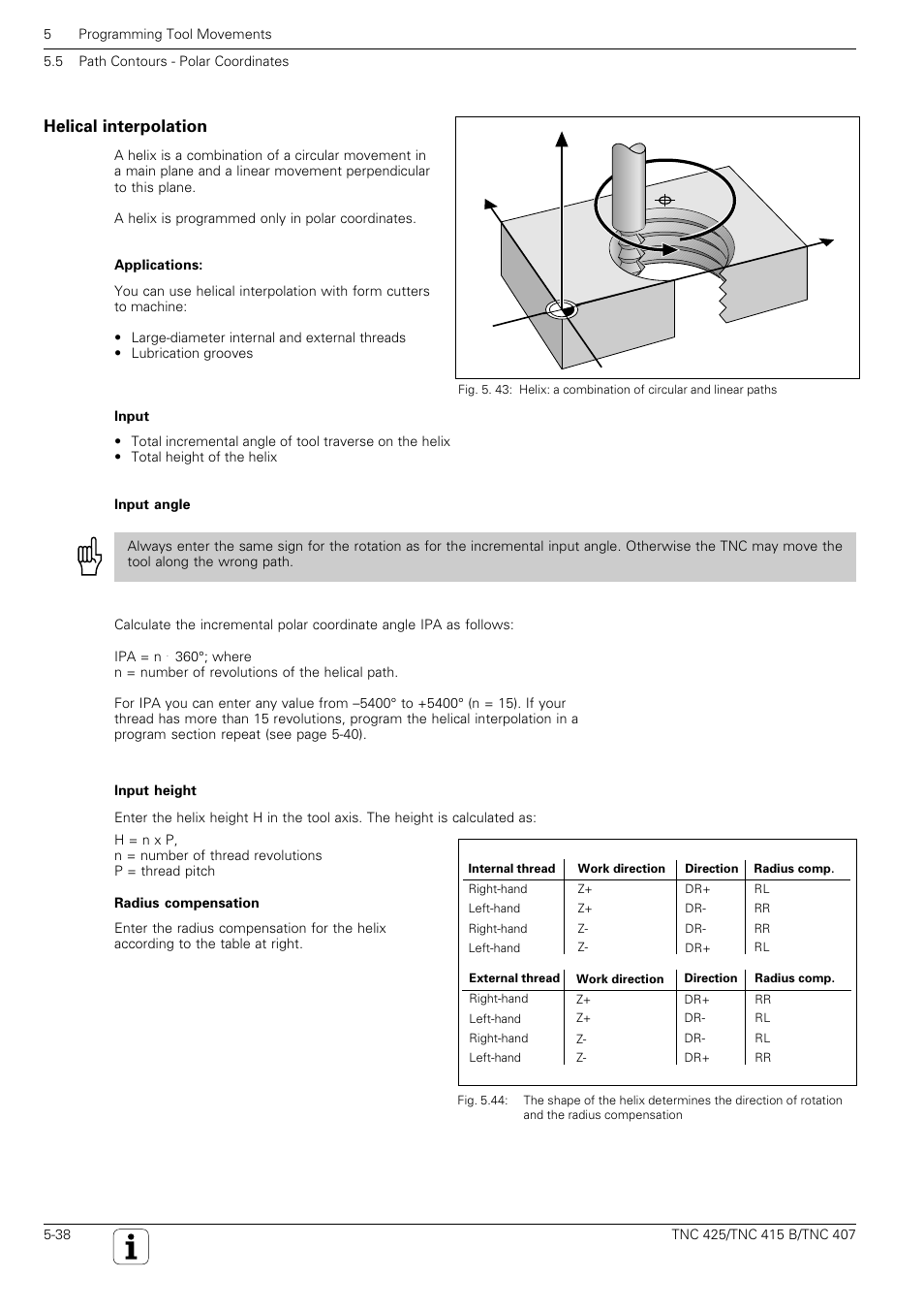 Yx z, Helical interpolation | HEIDENHAIN TNC 407 (280 580) User Manual User Manual | Page 137 / 376