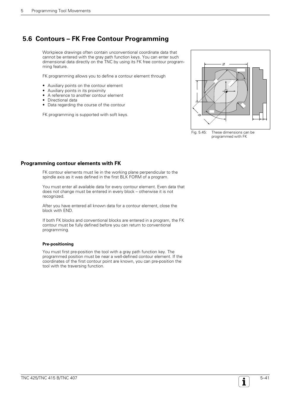 6 contours – fk free contour programming, Programming contour elements with fk | HEIDENHAIN TNC 407 (280 580) User Manual User Manual | Page 140 / 376