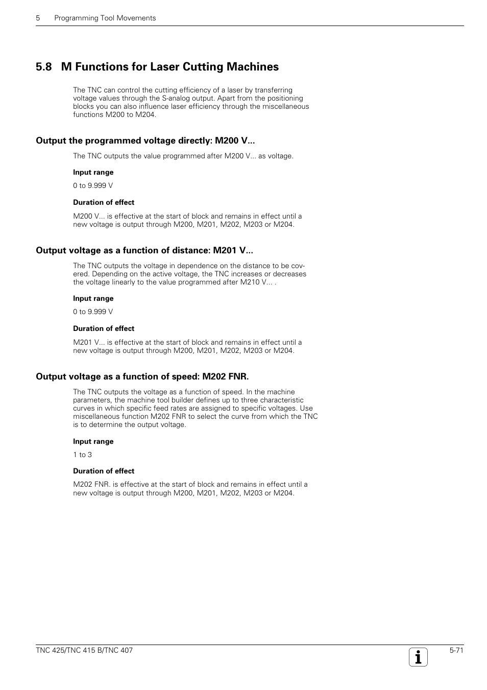 8 m functions for laser cutting machines | HEIDENHAIN TNC 407 (280 580) User Manual User Manual | Page 170 / 376