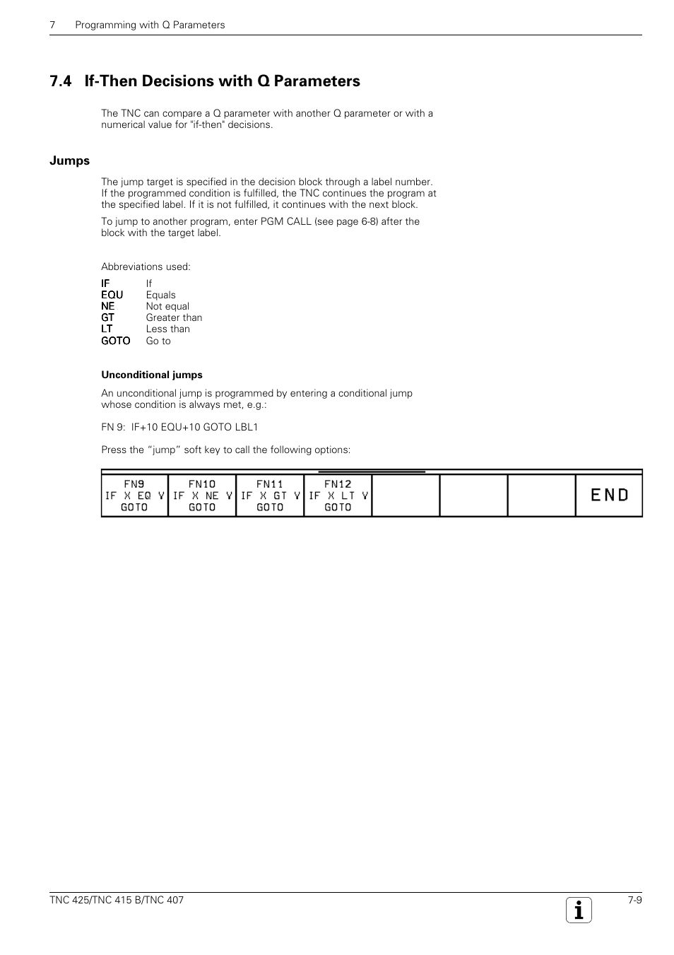 4 if-then decisions with q parameters | HEIDENHAIN TNC 407 (280 580) User Manual User Manual | Page 194 / 376