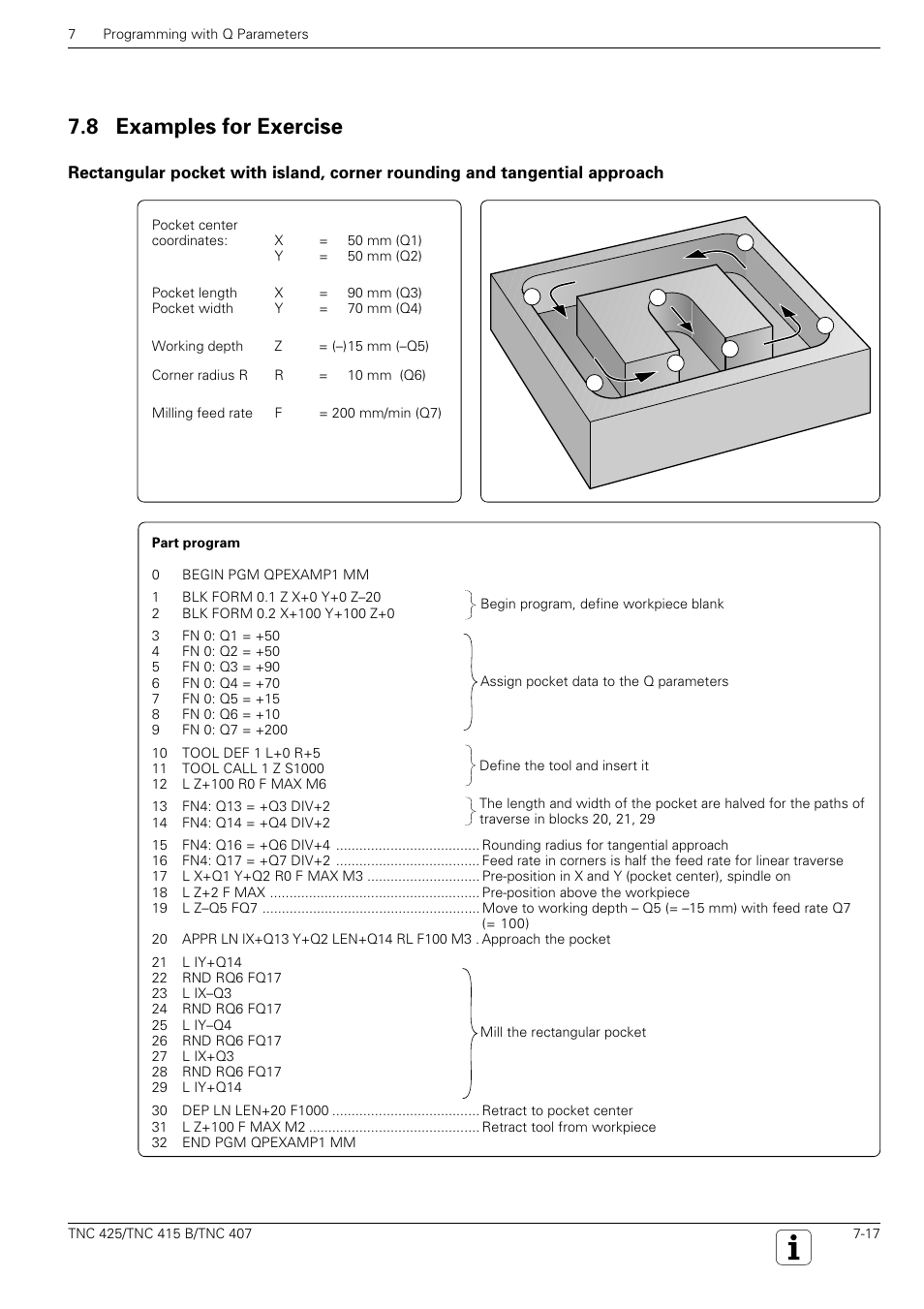 8 examples for exercise | HEIDENHAIN TNC 407 (280 580) User Manual User Manual | Page 202 / 376