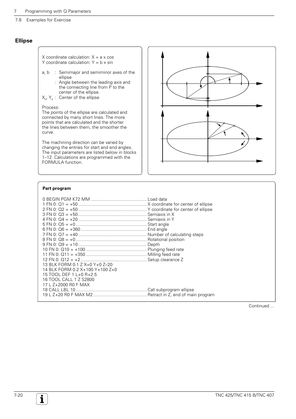 Ellipse | HEIDENHAIN TNC 407 (280 580) User Manual User Manual | Page 205 / 376