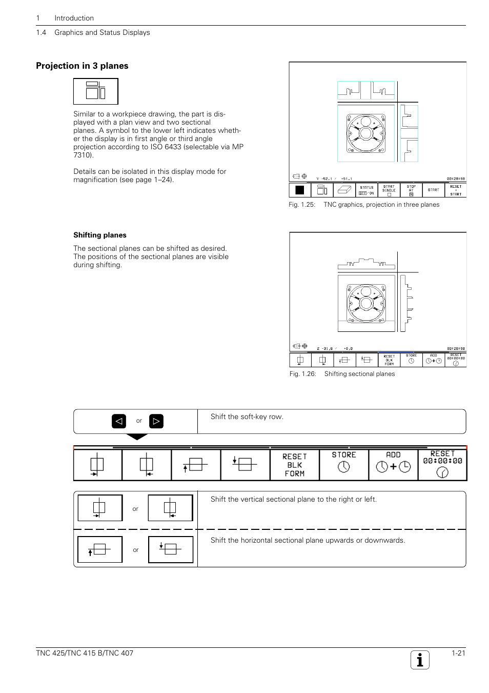 Projection in 3 planes | HEIDENHAIN TNC 407 (280 580) User Manual User Manual | Page 22 / 376