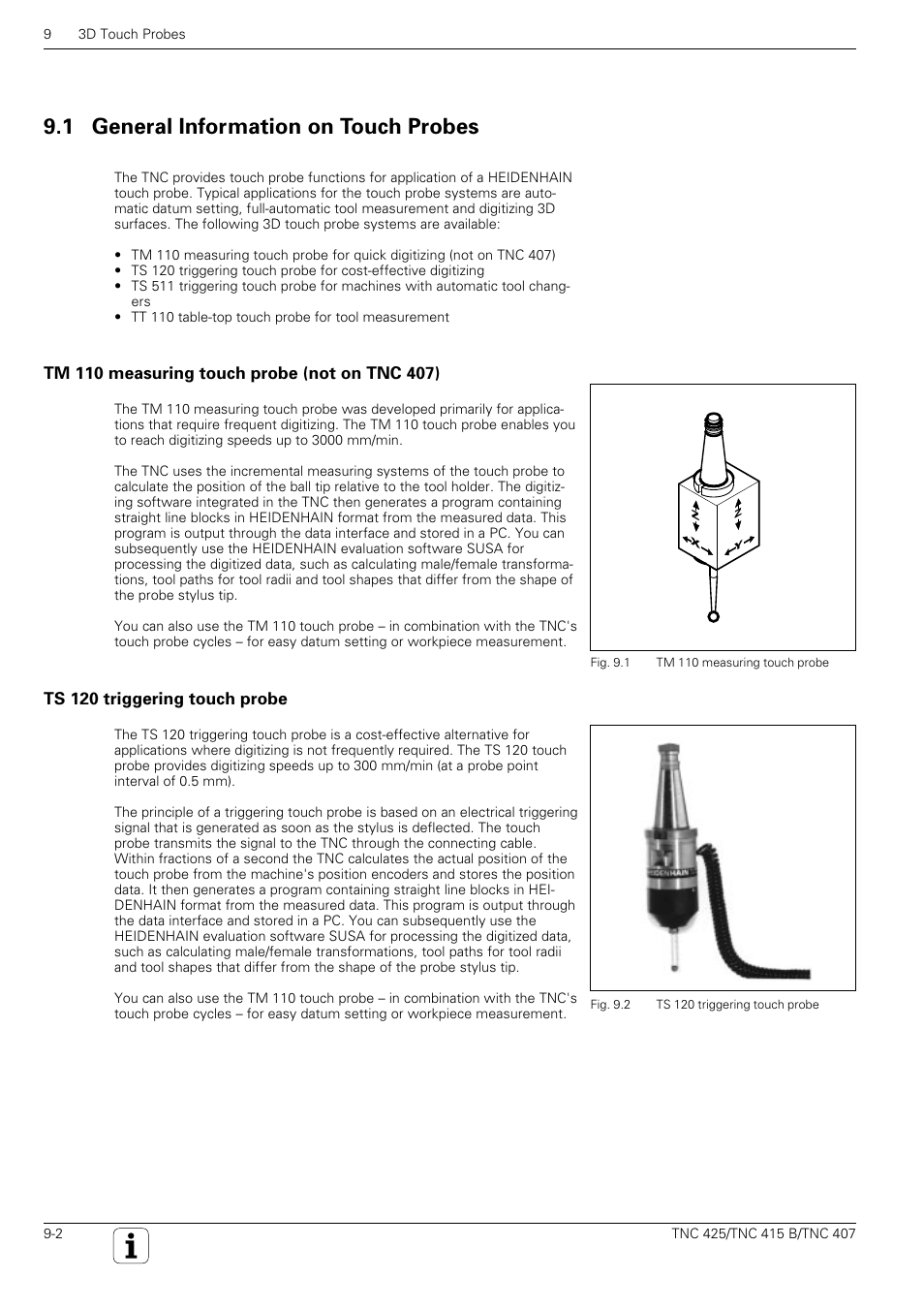 1 general information on touch probes | HEIDENHAIN TNC 407 (280 580) User Manual User Manual | Page 269 / 376