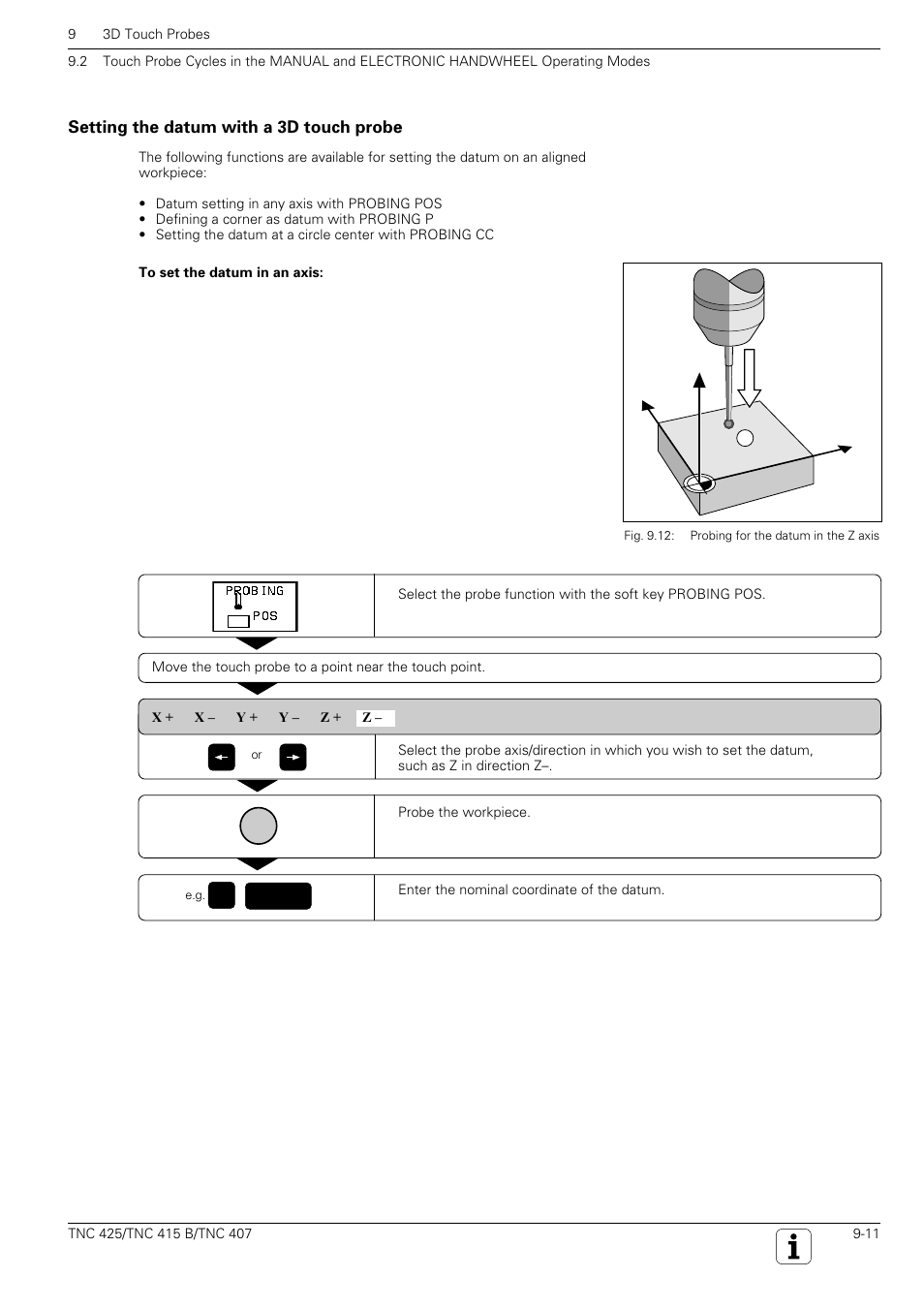 With 3d touch probe, Yx z | HEIDENHAIN TNC 407 (280 580) User Manual User Manual | Page 278 / 376