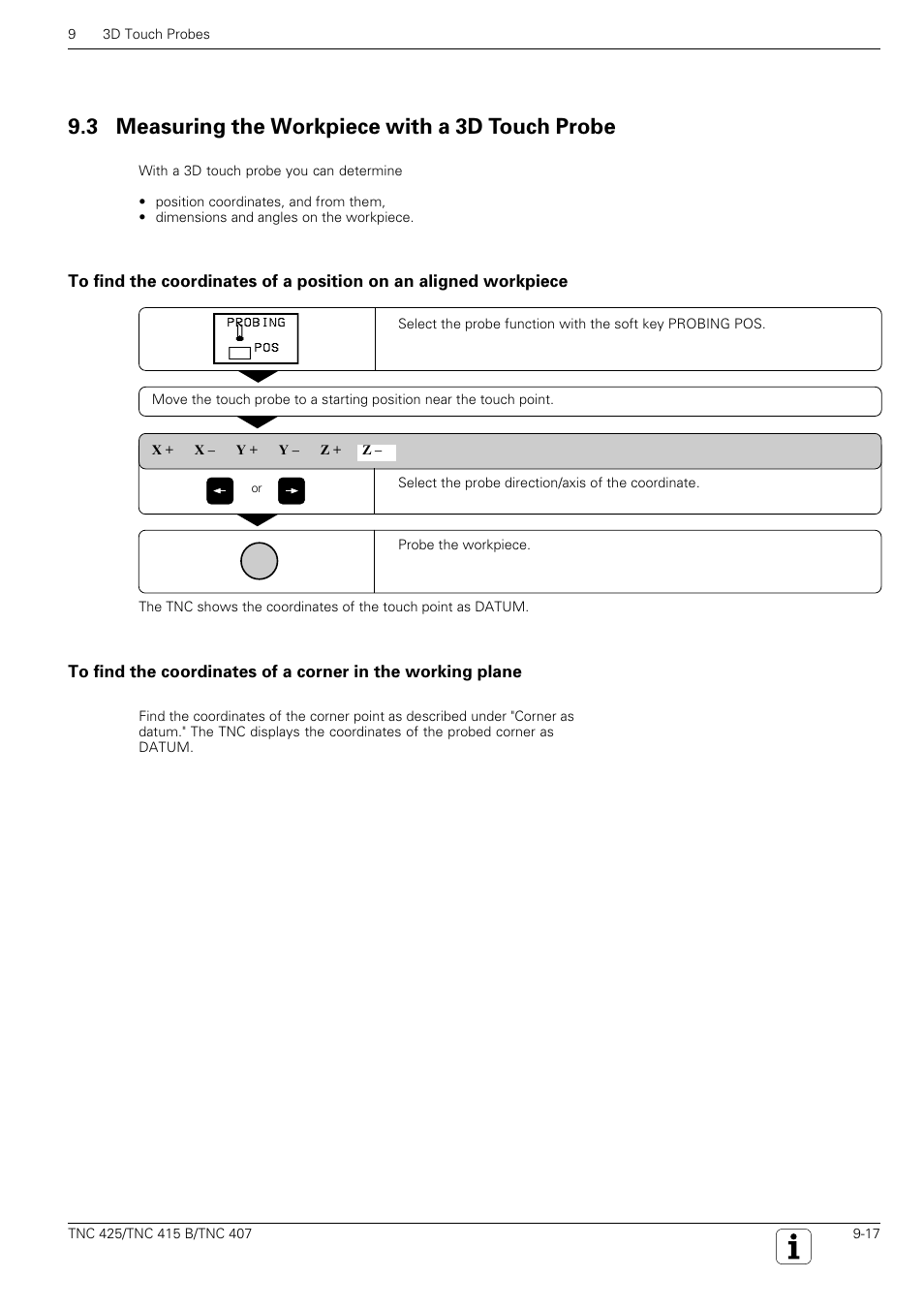 3 measuring the workpiece with a 3d touch probe | HEIDENHAIN TNC 407 (280 580) User Manual User Manual | Page 284 / 376