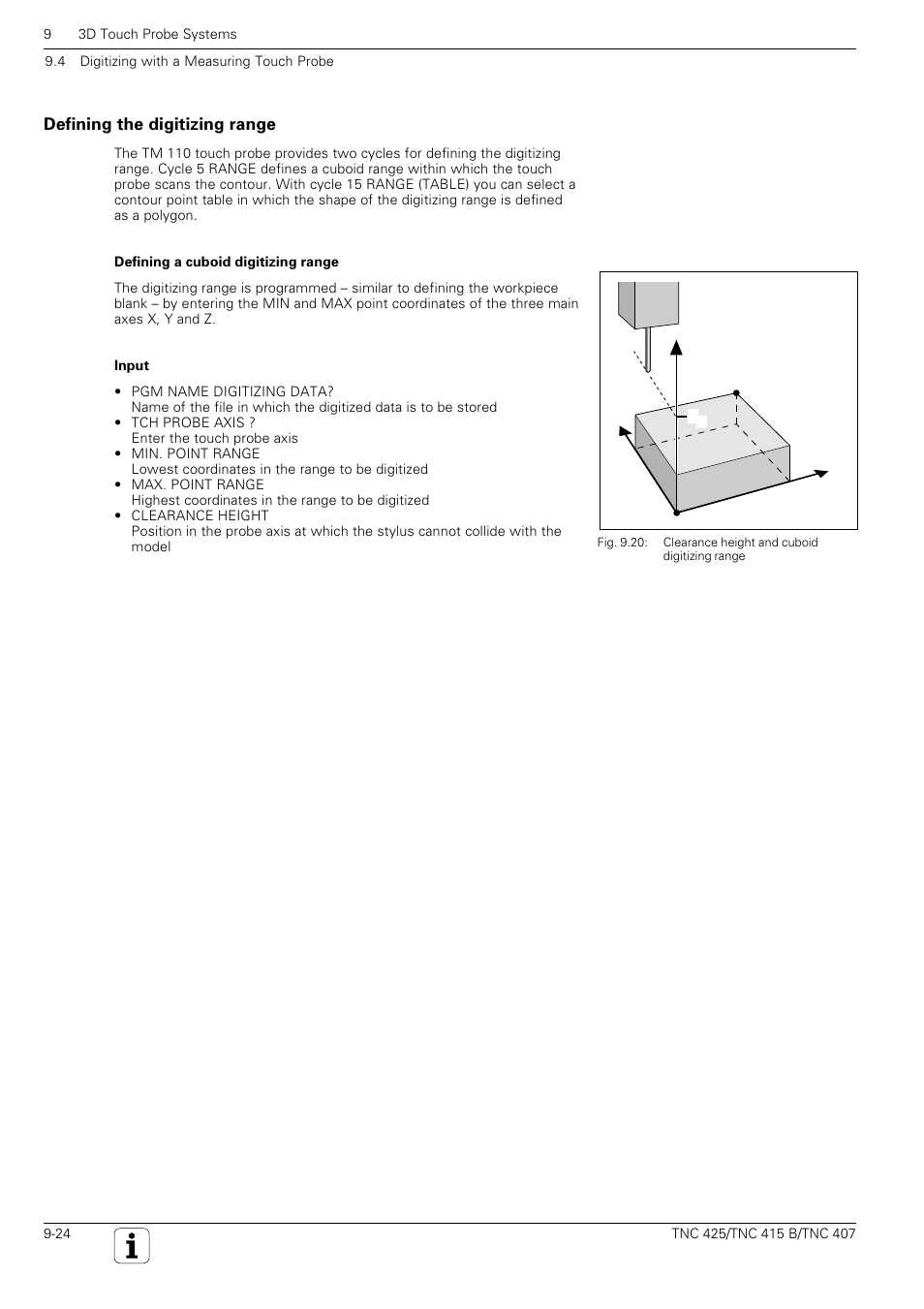 Tch probe 5.0 range, Yx z | HEIDENHAIN TNC 407 (280 580) User Manual User Manual | Page 291 / 376