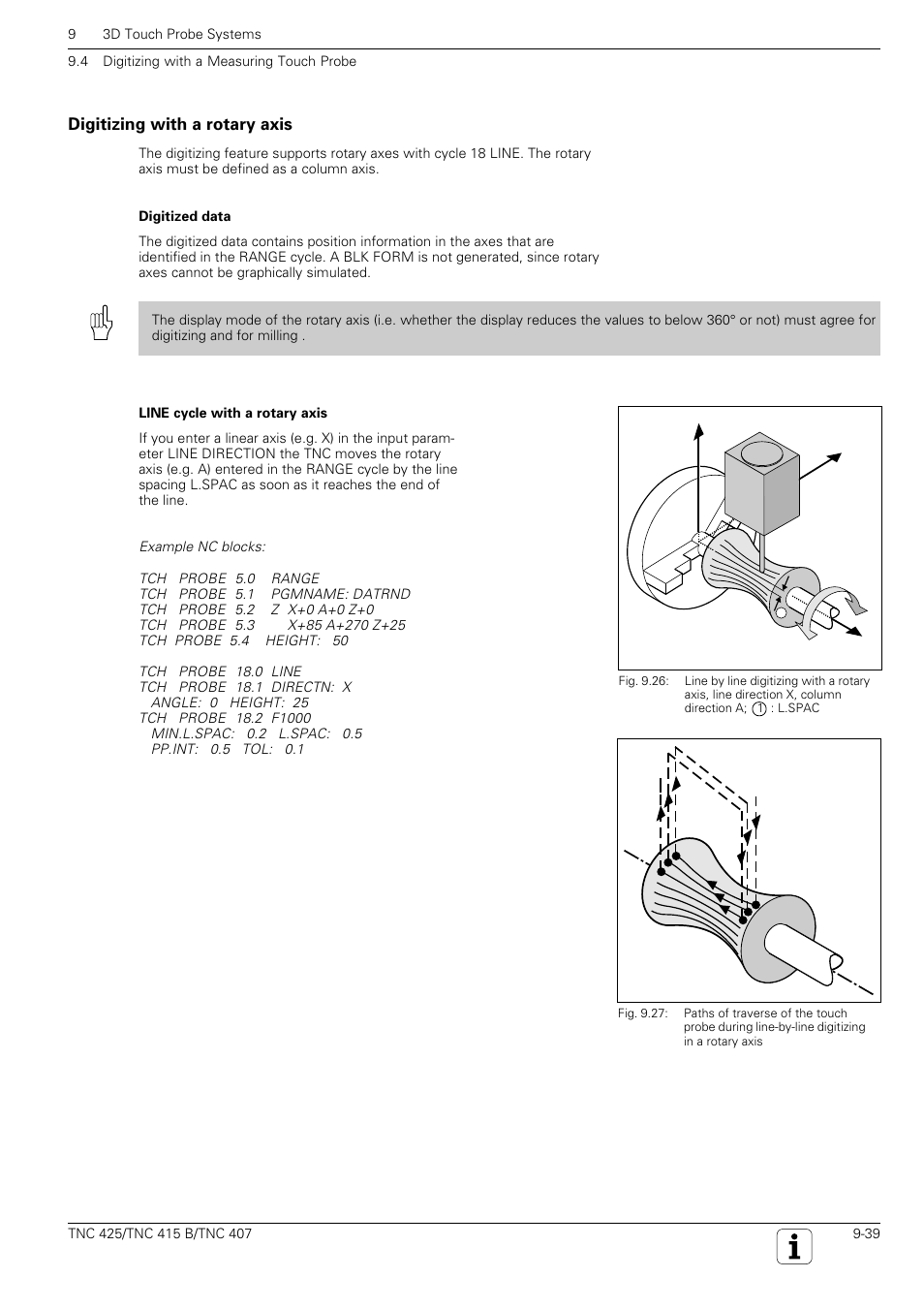 Digitizing with a rotary axis | HEIDENHAIN TNC 407 (280 580) User Manual User Manual | Page 306 / 376