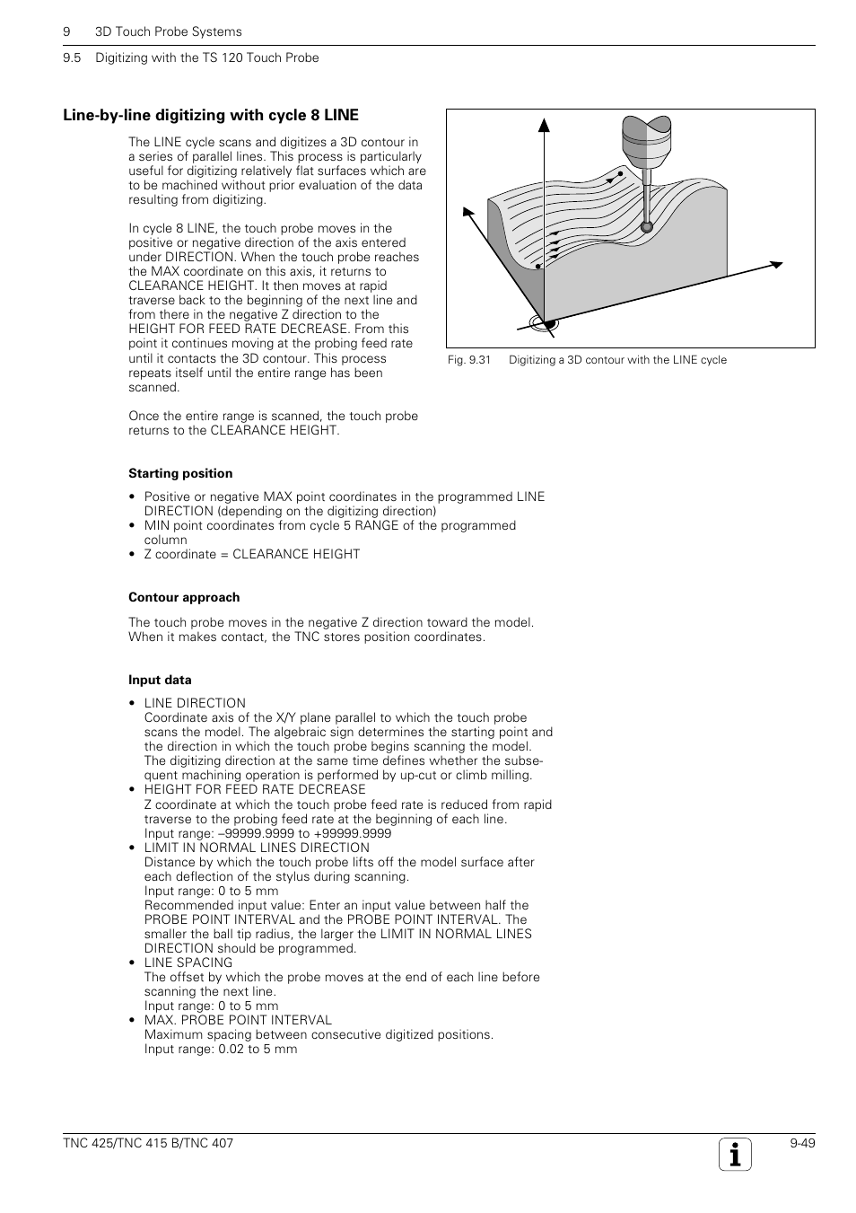 Tch probe 8.0 line, Yx z | HEIDENHAIN TNC 407 (280 580) User Manual User Manual | Page 316 / 376