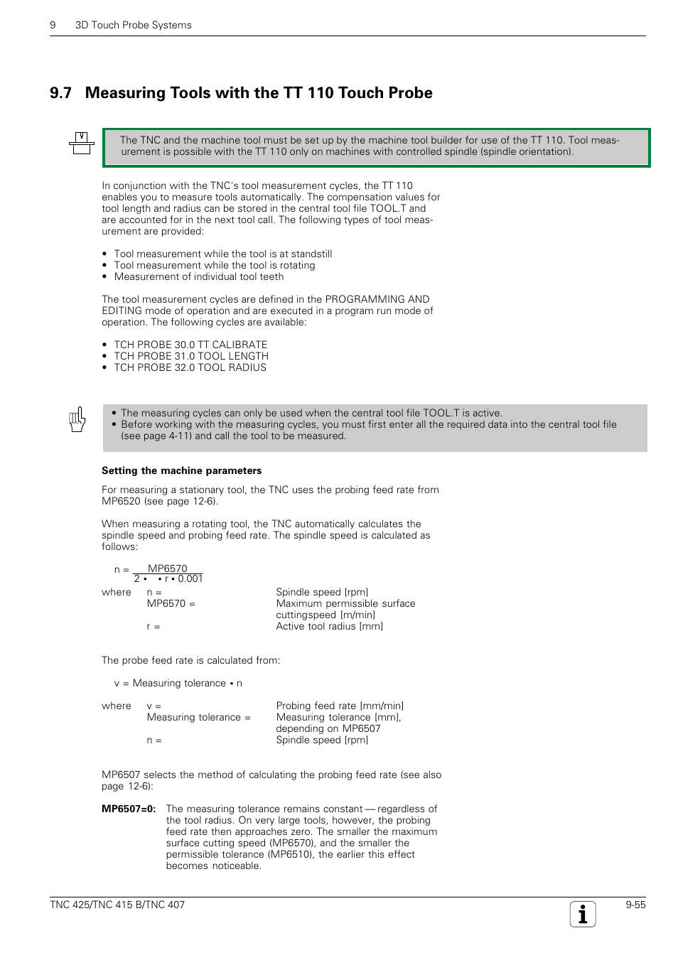 7 measuring tools with the tt 110 touch probe | HEIDENHAIN TNC 407 (280 580) User Manual User Manual | Page 322 / 376