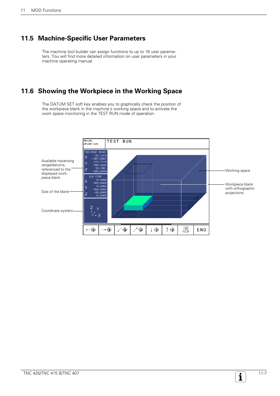 5 machine-specific user parameters, 6 showing the workpiece in the working space | HEIDENHAIN TNC 407 (280 580) User Manual User Manual | Page 340 / 376