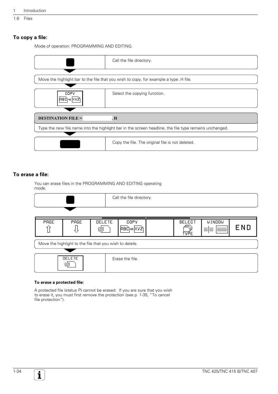 Delete programs and files | HEIDENHAIN TNC 407 (280 580) User Manual User Manual | Page 35 / 376