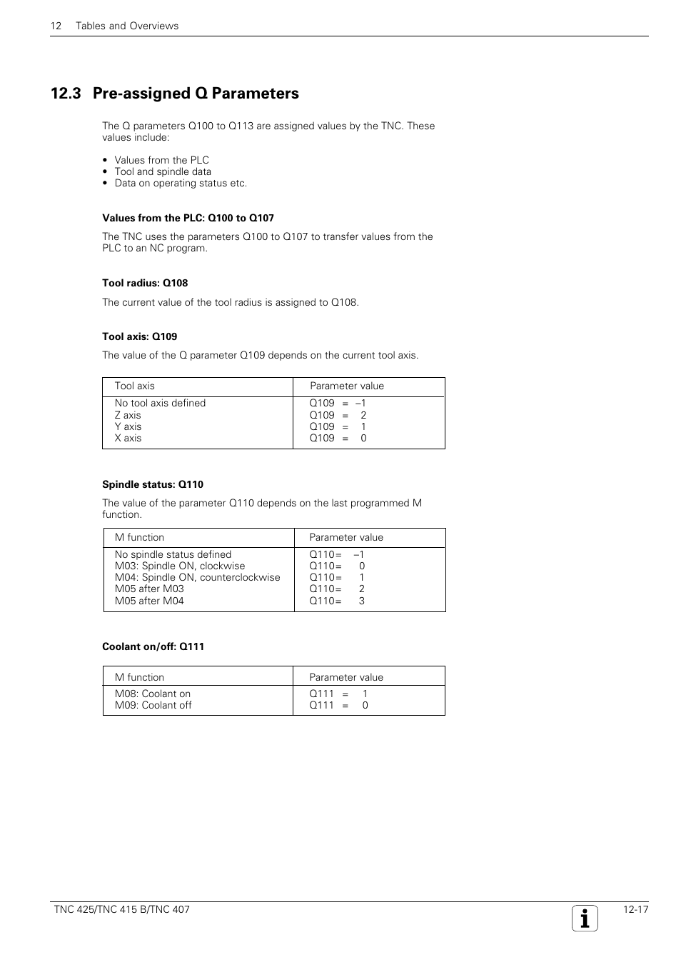 3 pre-assigned q parameters | HEIDENHAIN TNC 407 (280 580) User Manual User Manual | Page 361 / 376