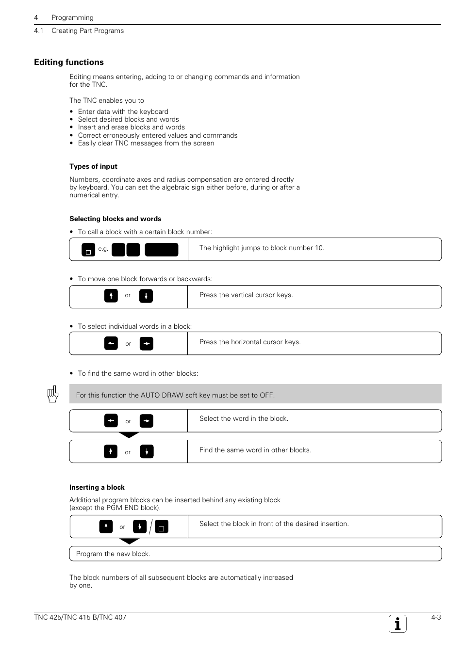 Move cursor (highlight), Goto | HEIDENHAIN TNC 407 (280 580) User Manual User Manual | Page 62 / 376