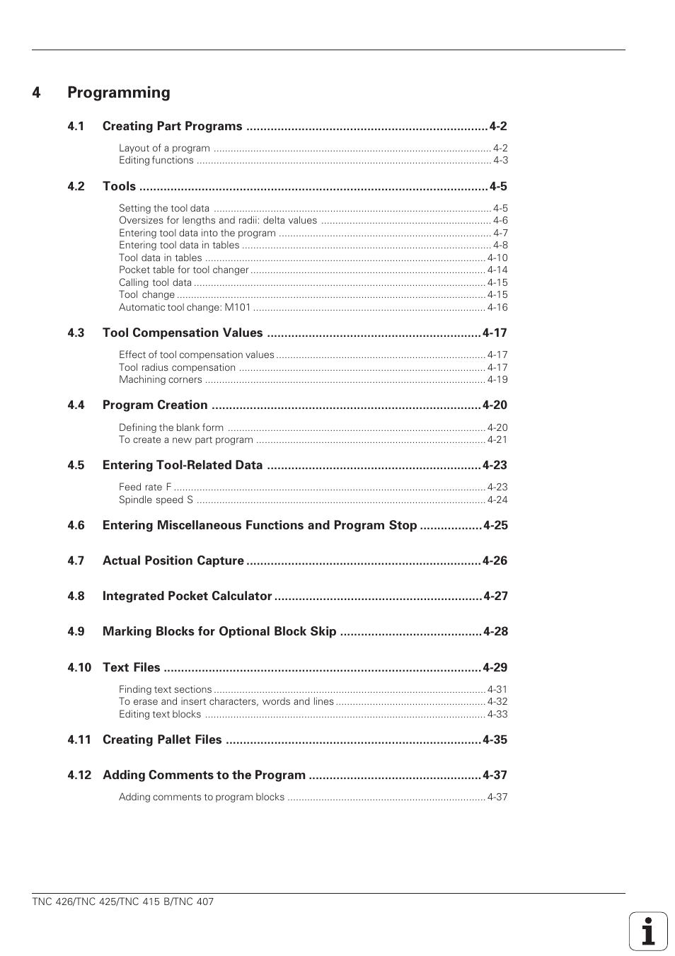 Programming, 4programming | HEIDENHAIN TNC 407 (280 580) ISO Programming User Manual | Page 12 / 333