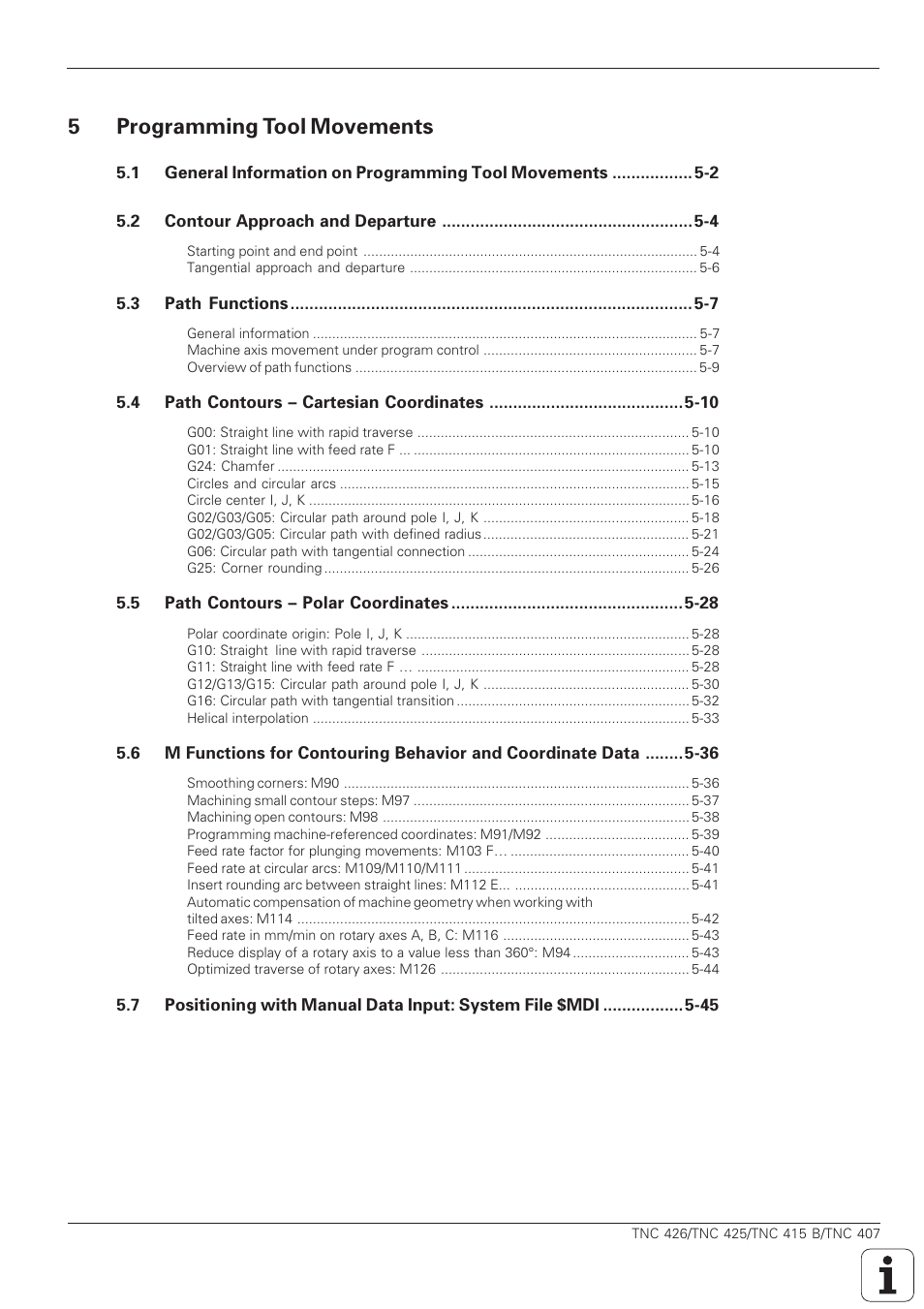 Programming tool movements, 5programming tool movements | HEIDENHAIN TNC 407 (280 580) ISO Programming User Manual | Page 13 / 333