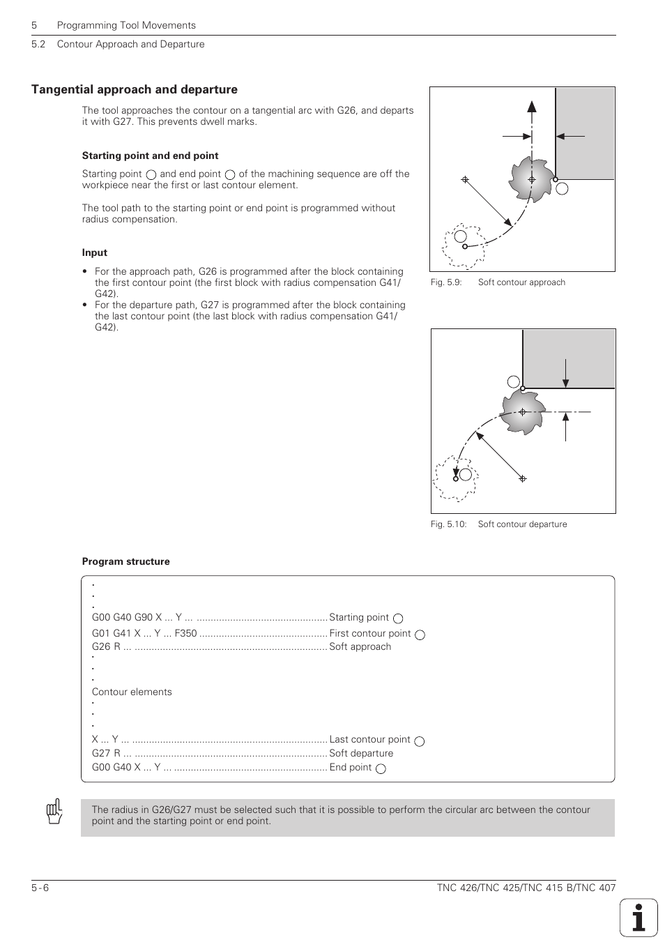 Tangential approach and departure -6 | HEIDENHAIN TNC 407 (280 580) ISO Programming User Manual | Page 139 / 333