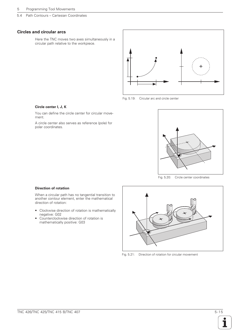 Circles and circular arcs -15, Yx z g02 g03 y x z | HEIDENHAIN TNC 407 (280 580) ISO Programming User Manual | Page 148 / 333