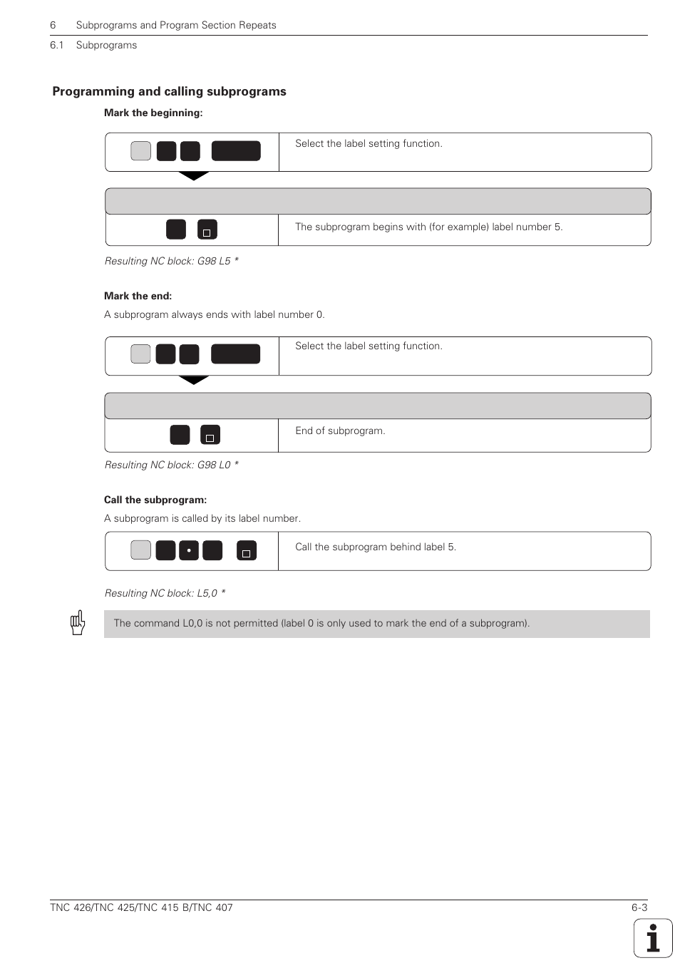 Programming and calling subprograms -3 | HEIDENHAIN TNC 407 (280 580) ISO Programming User Manual | Page 181 / 333