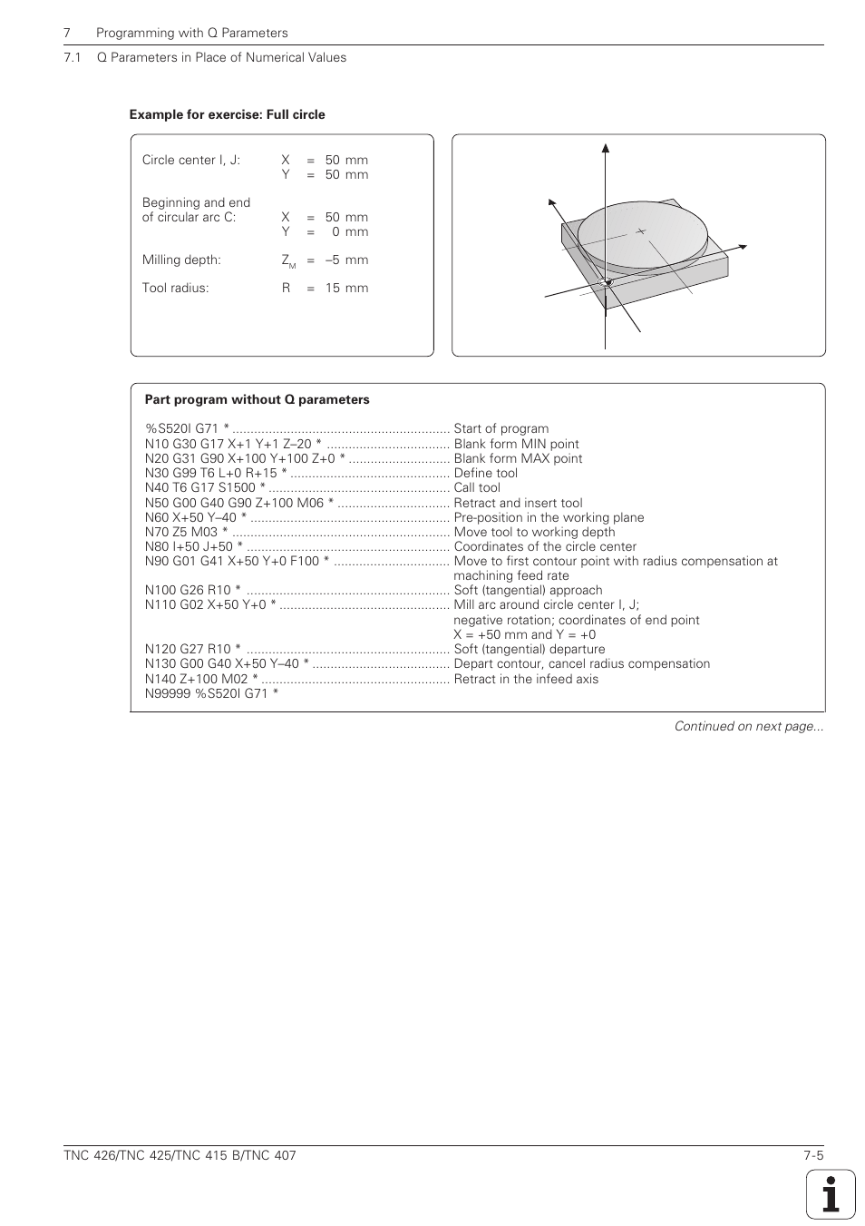 HEIDENHAIN TNC 407 (280 580) ISO Programming User Manual | Page 194 / 333