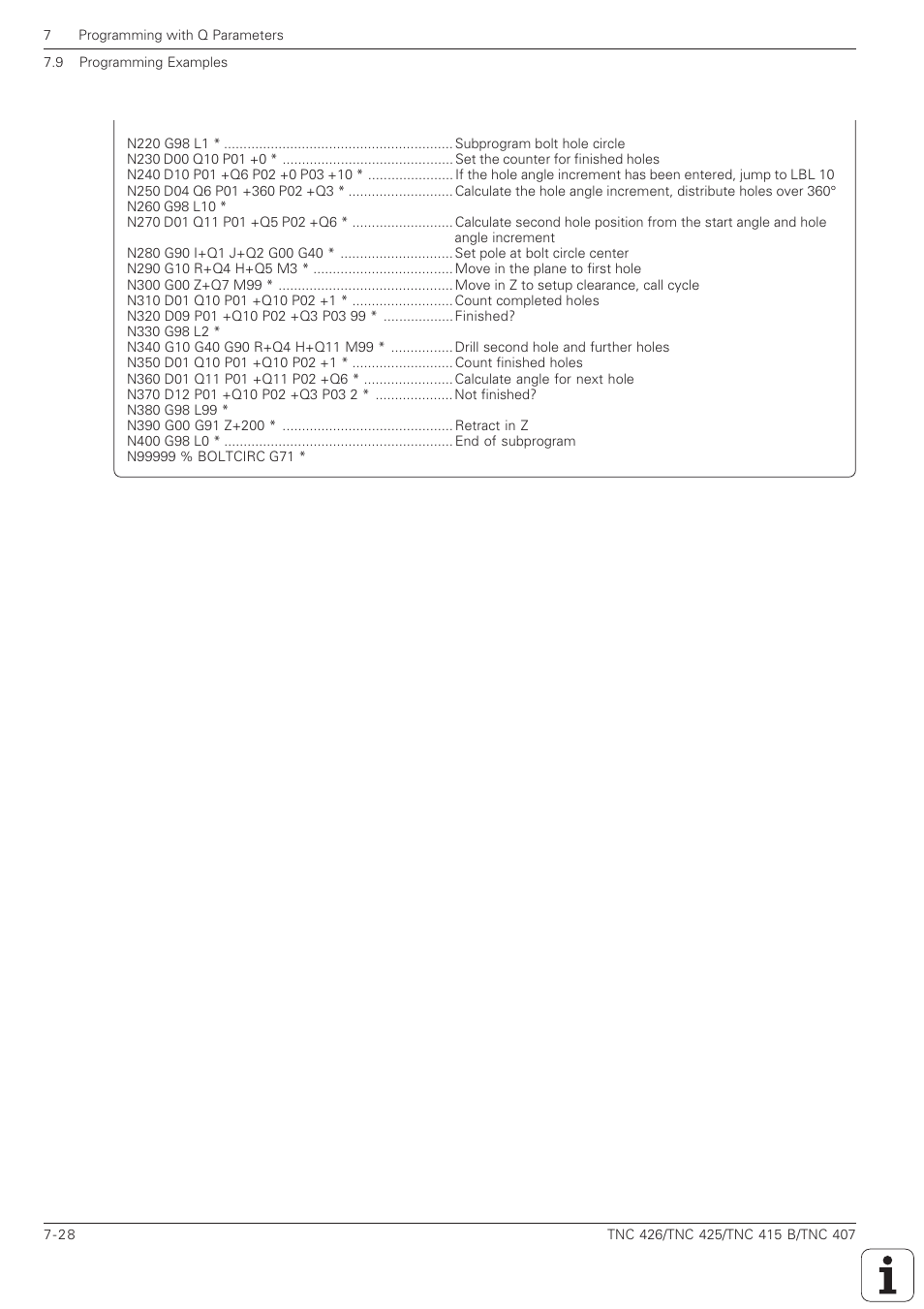HEIDENHAIN TNC 407 (280 580) ISO Programming User Manual | Page 217 / 333