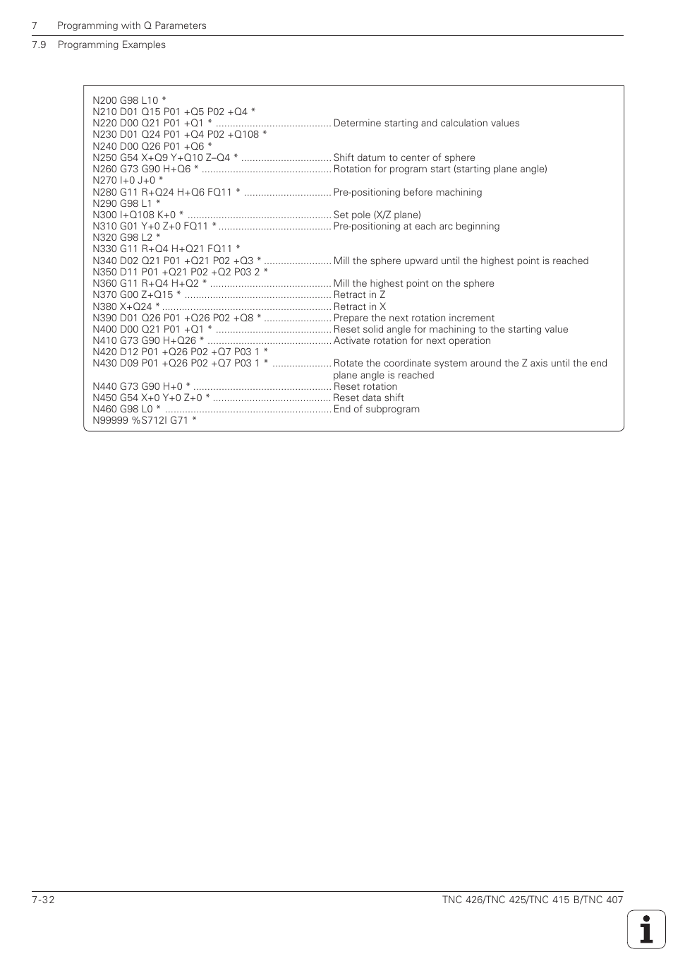 HEIDENHAIN TNC 407 (280 580) ISO Programming User Manual | Page 221 / 333