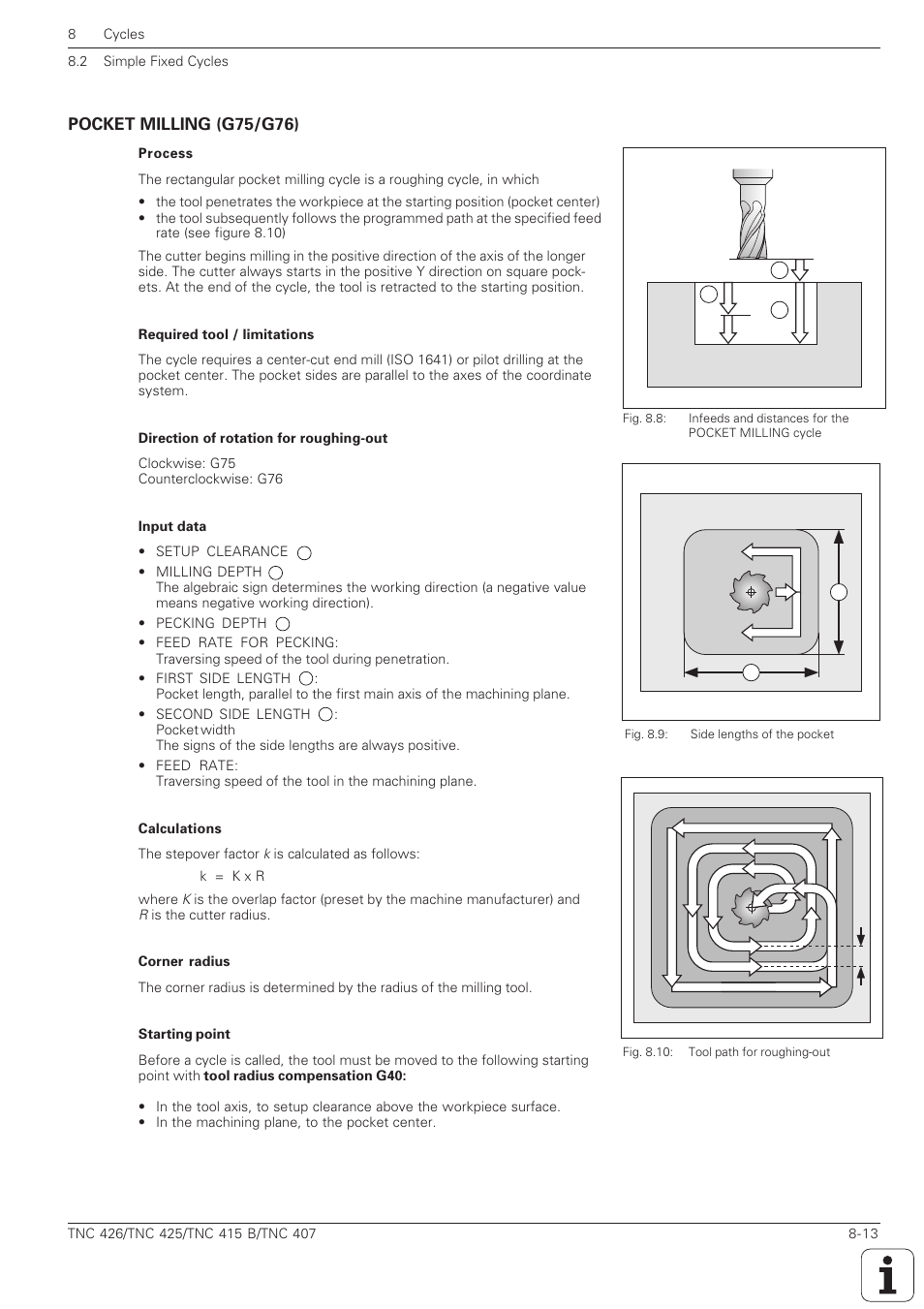 Pocket milling (g75/g76) -13 | HEIDENHAIN TNC 407 (280 580) ISO Programming User Manual | Page 233 / 333