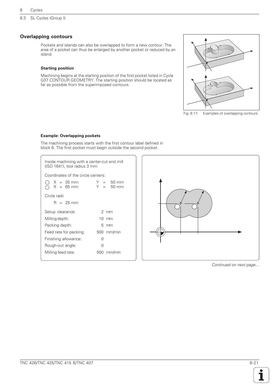 Overlapping contours -21, Xr25 r25 | HEIDENHAIN TNC 407 (280 580) ISO Programming User Manual | Page 241 / 333