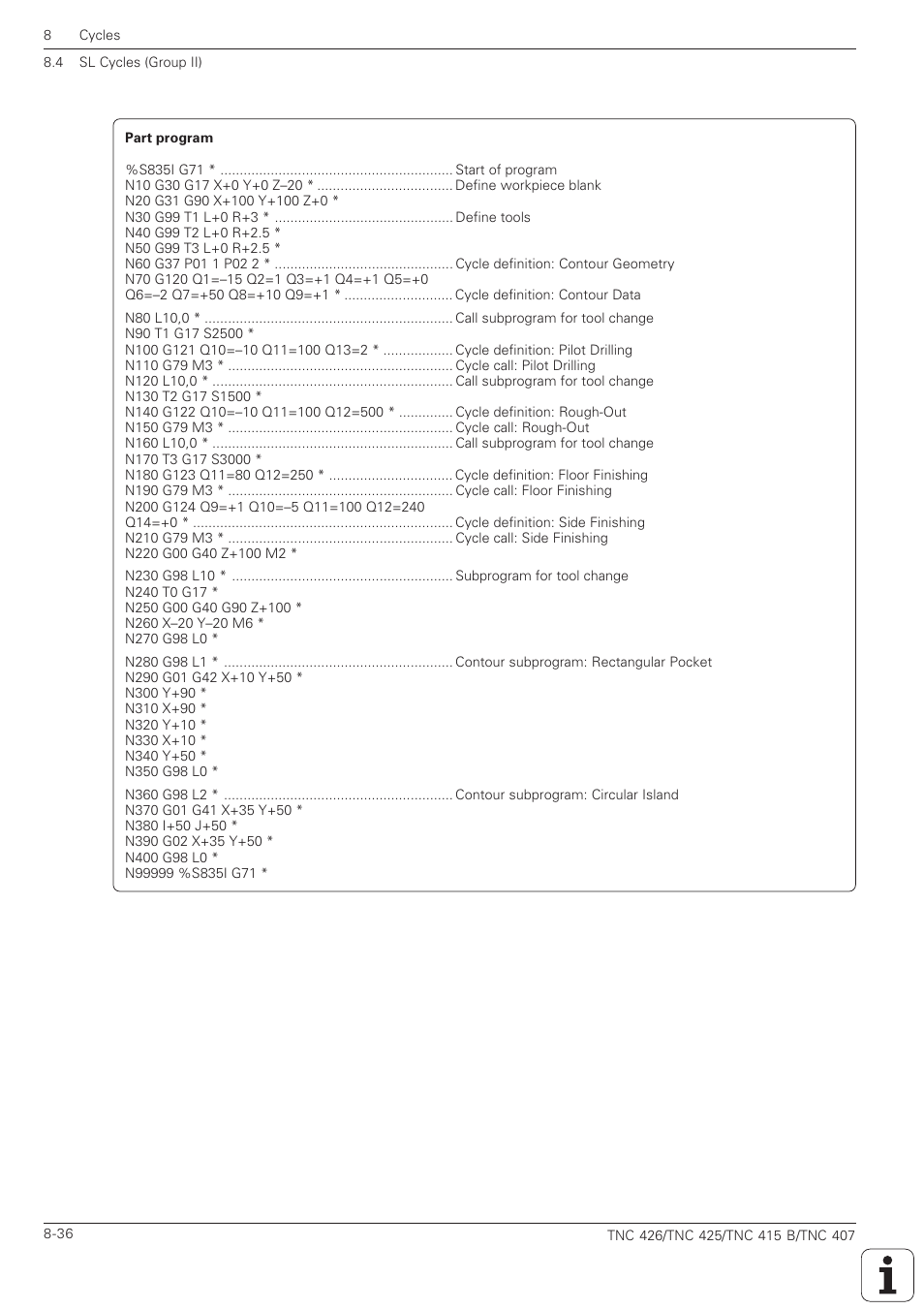 HEIDENHAIN TNC 407 (280 580) ISO Programming User Manual | Page 256 / 333