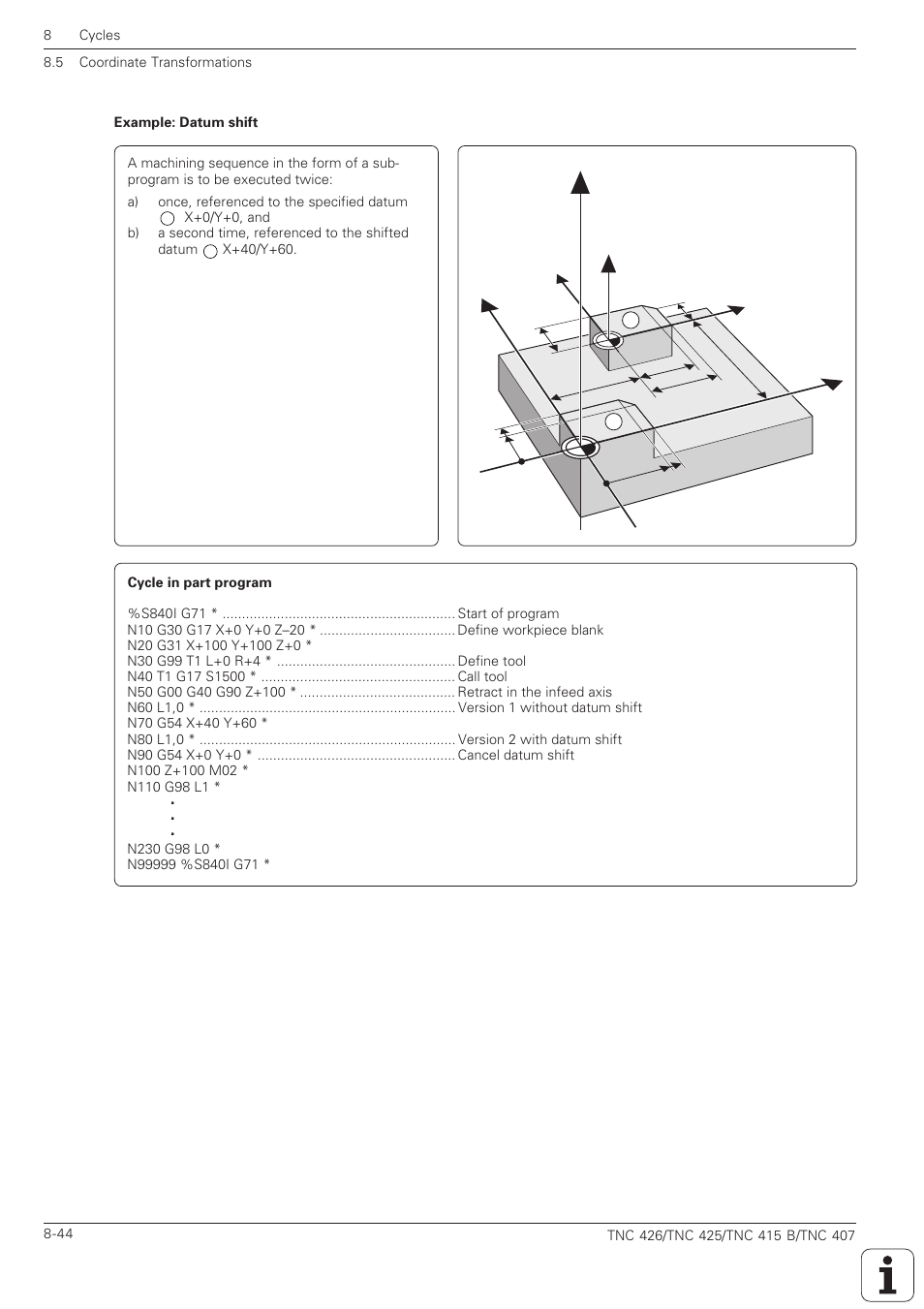 Xy z, Yx z | HEIDENHAIN TNC 407 (280 580) ISO Programming User Manual | Page 264 / 333