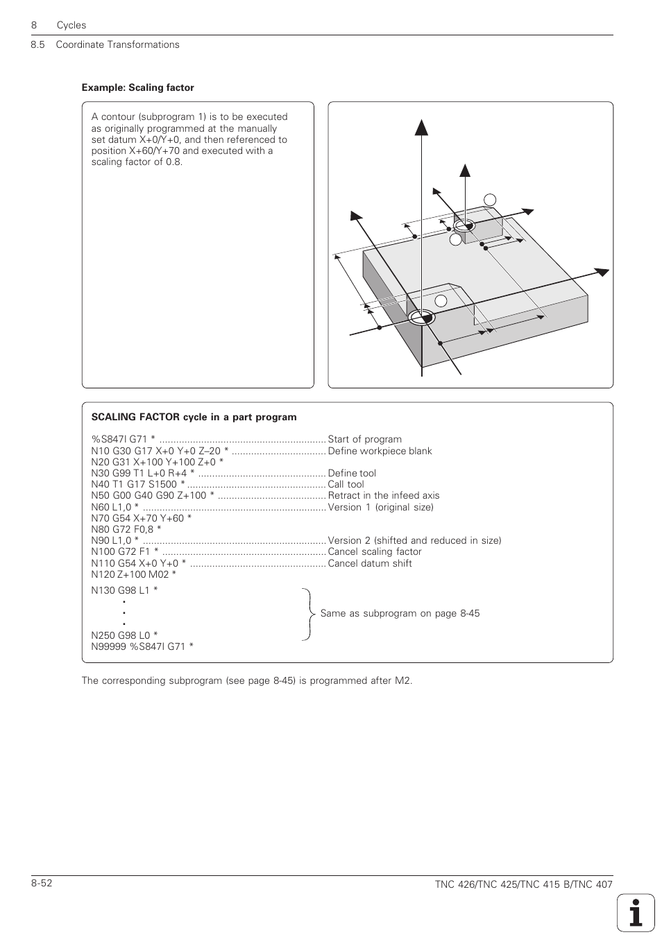 Zy x z | HEIDENHAIN TNC 407 (280 580) ISO Programming User Manual | Page 272 / 333