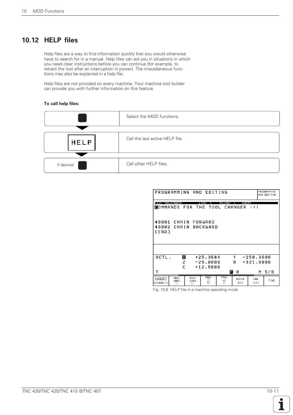 12 help files -11, 12 help files | HEIDENHAIN TNC 407 (280 580) ISO Programming User Manual | Page 298 / 333