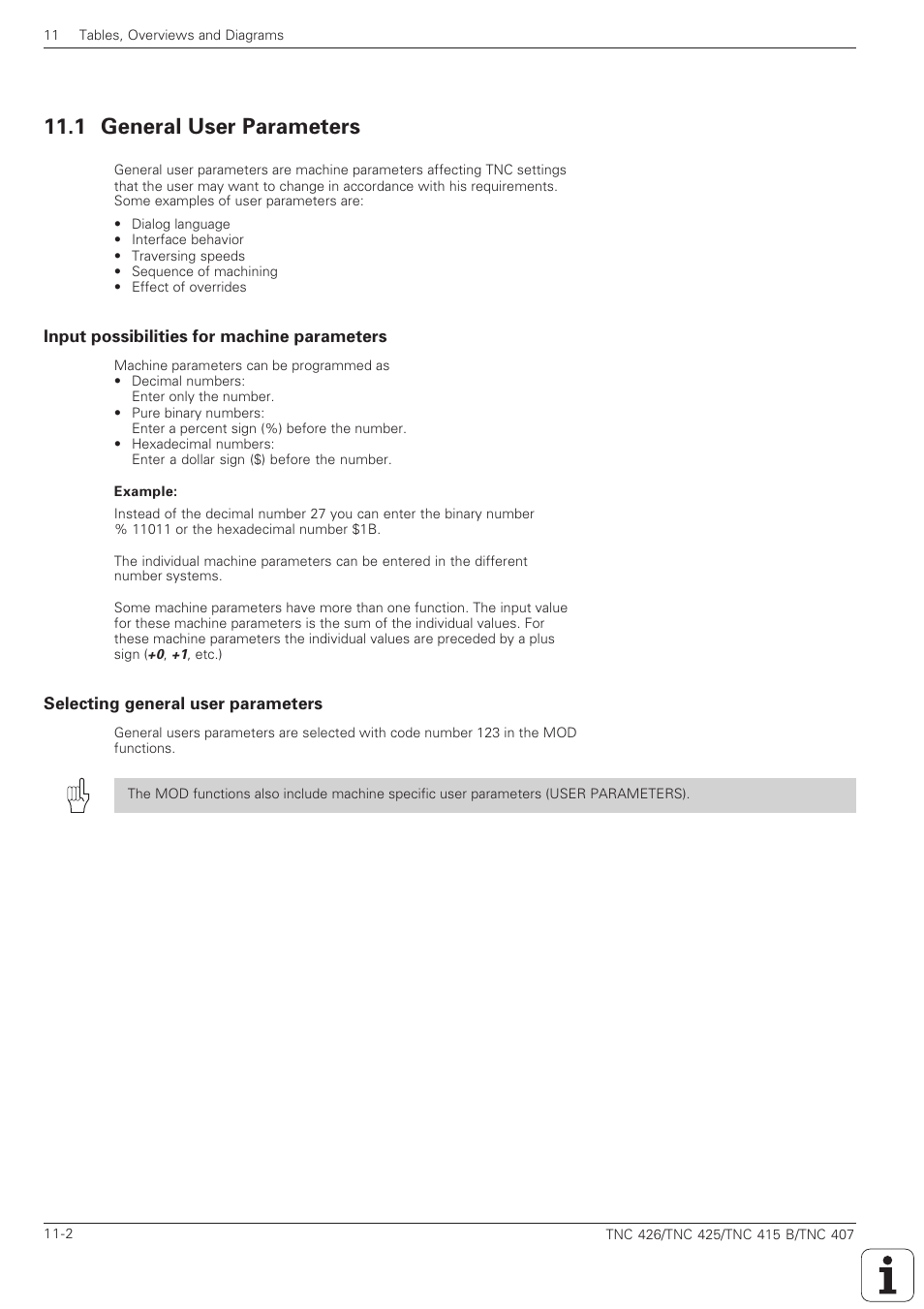 1 general user parameters -2, 1 general user parameters | HEIDENHAIN TNC 407 (280 580) ISO Programming User Manual | Page 299 / 333
