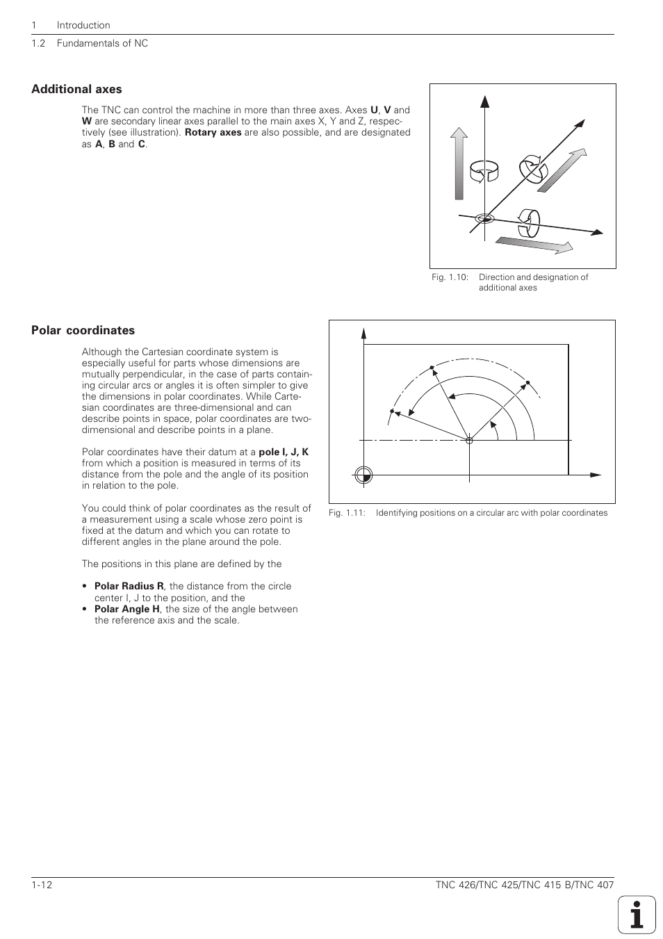 Additional axes -12 polar coordinates -12 | HEIDENHAIN TNC 407 (280 580) ISO Programming User Manual | Page 30 / 333