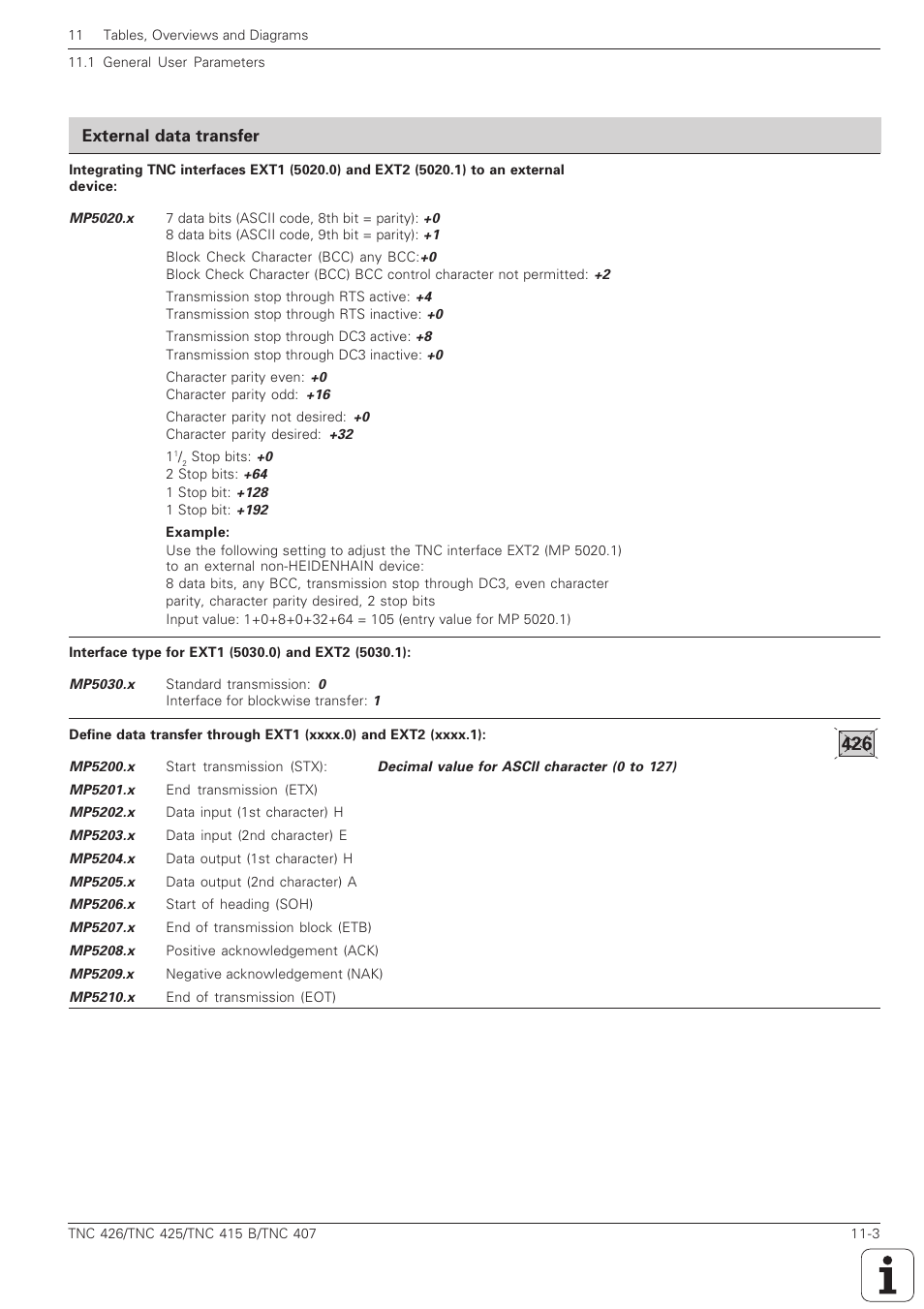 External data transfer -3 | HEIDENHAIN TNC 407 (280 580) ISO Programming User Manual | Page 300 / 333