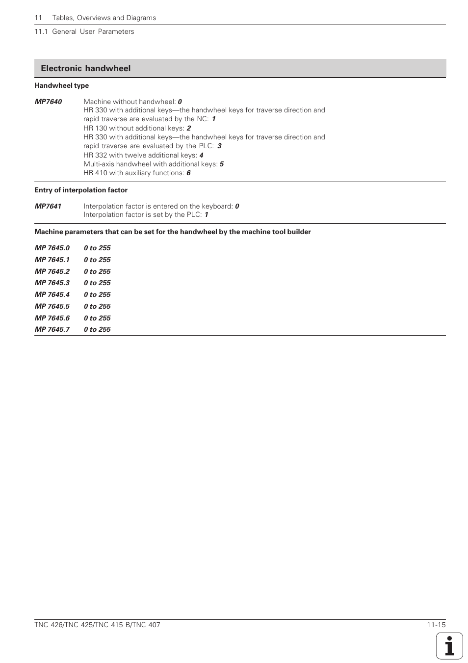 Electronic handwheel -15 | HEIDENHAIN TNC 407 (280 580) ISO Programming User Manual | Page 312 / 333